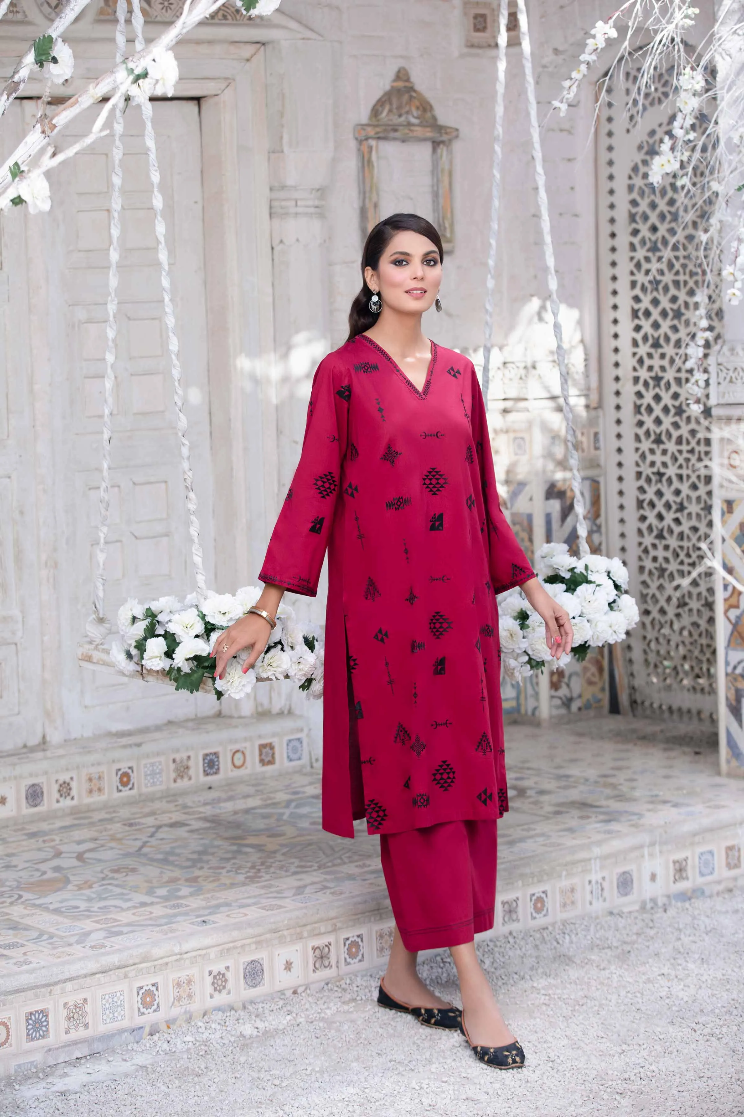 2 Piece - Embroidered Suit - PS23-12