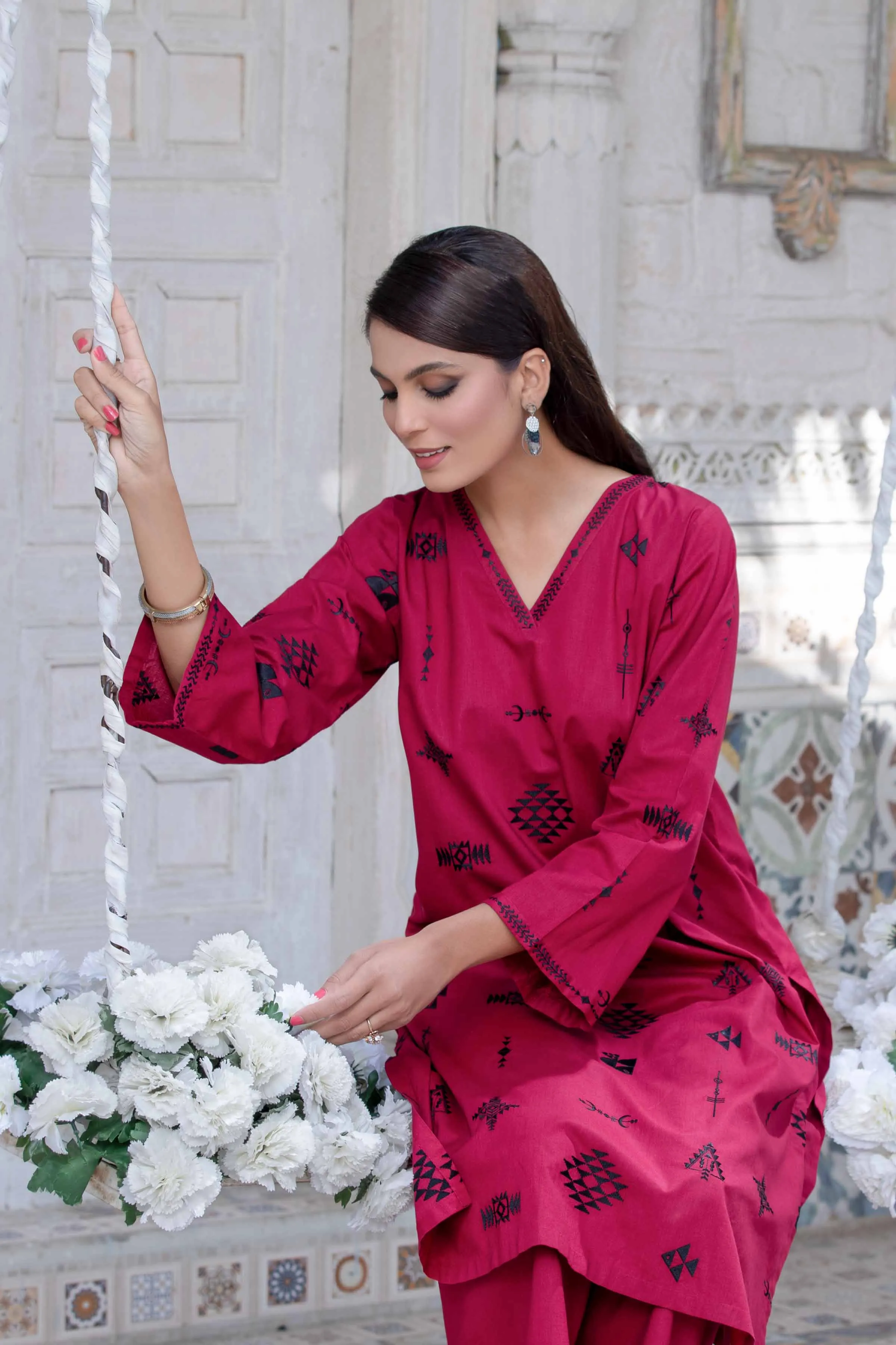 2 Piece - Embroidered Suit - PS23-12