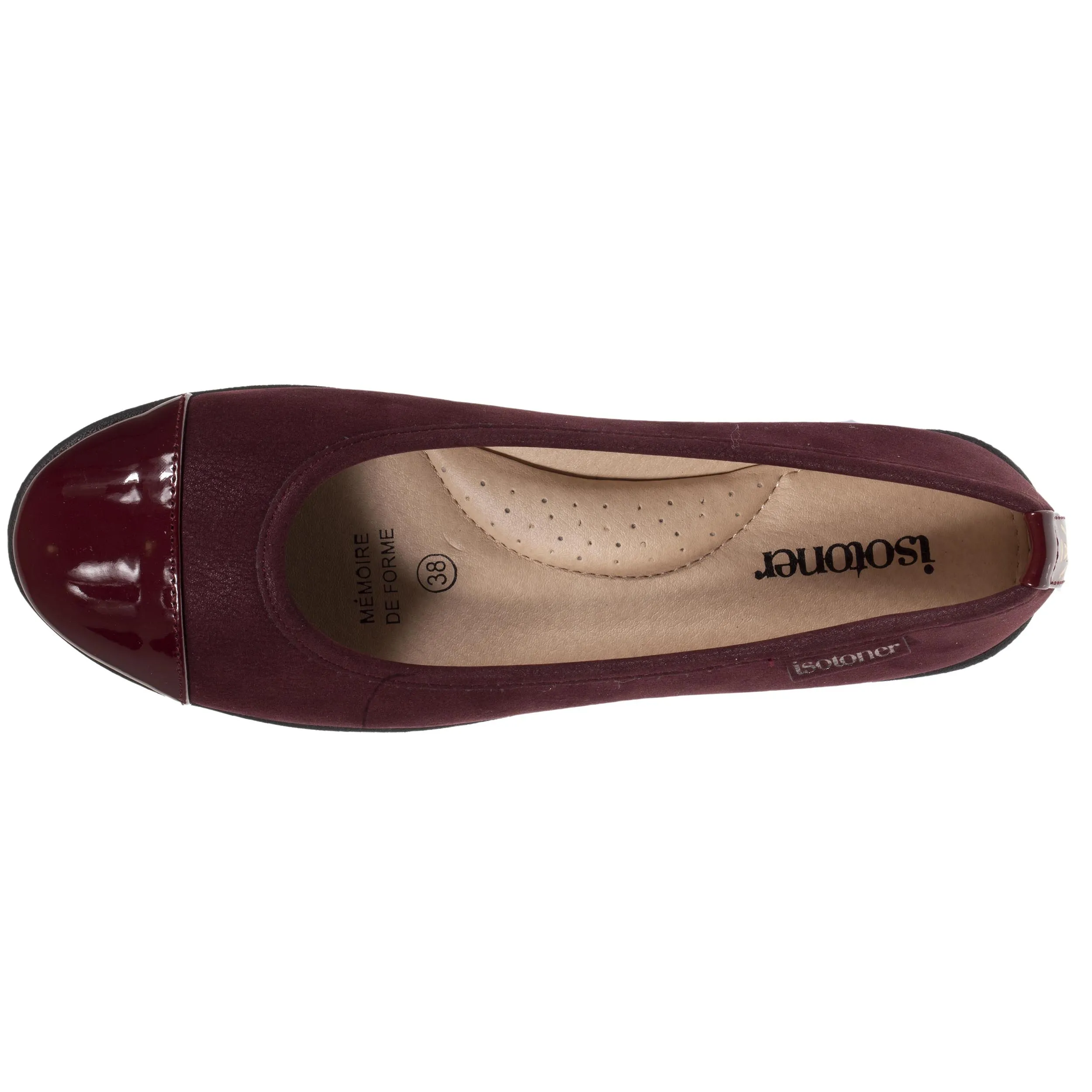 Ballerines Femme Bi-matière Bordeaux