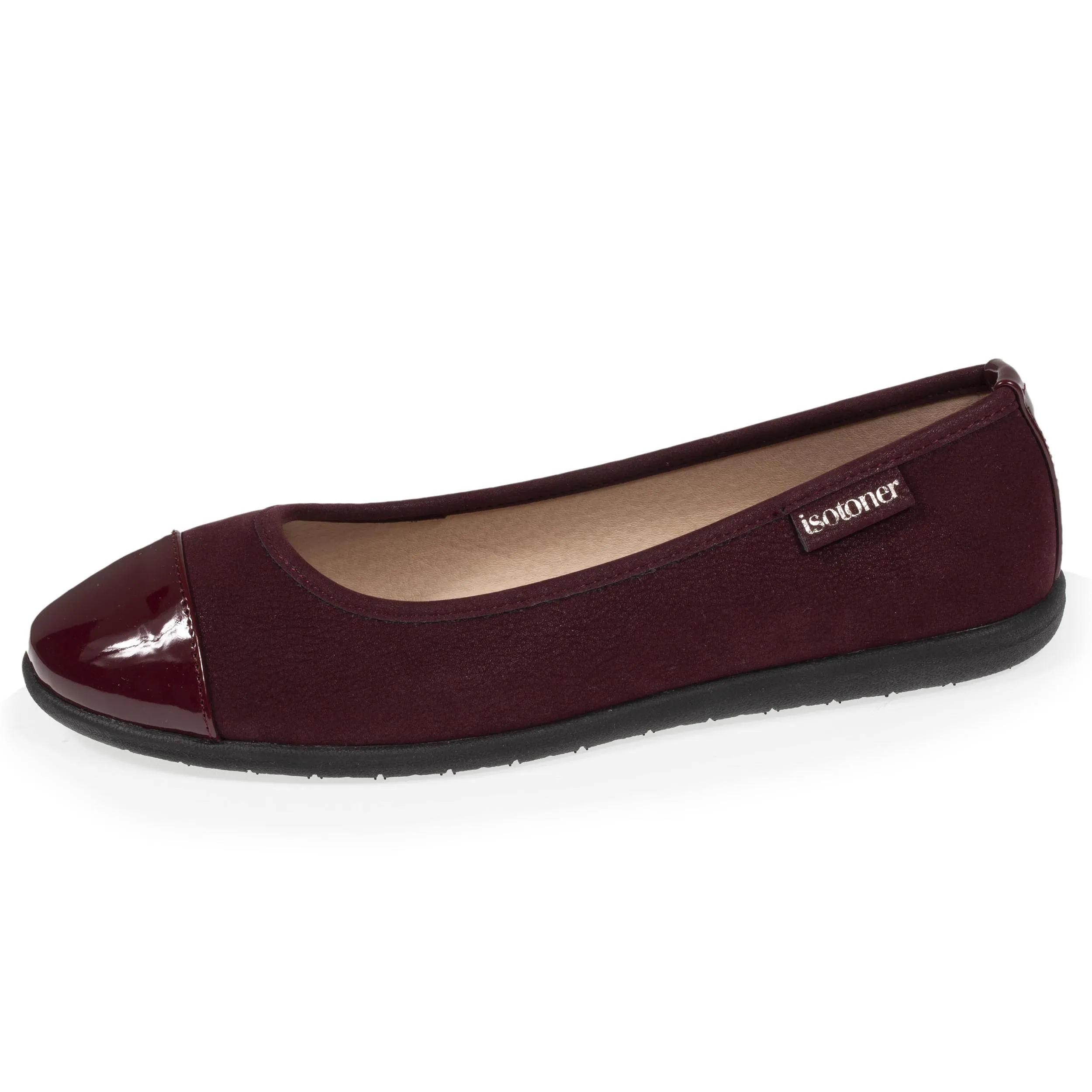 Ballerines Femme Bi-matière Bordeaux