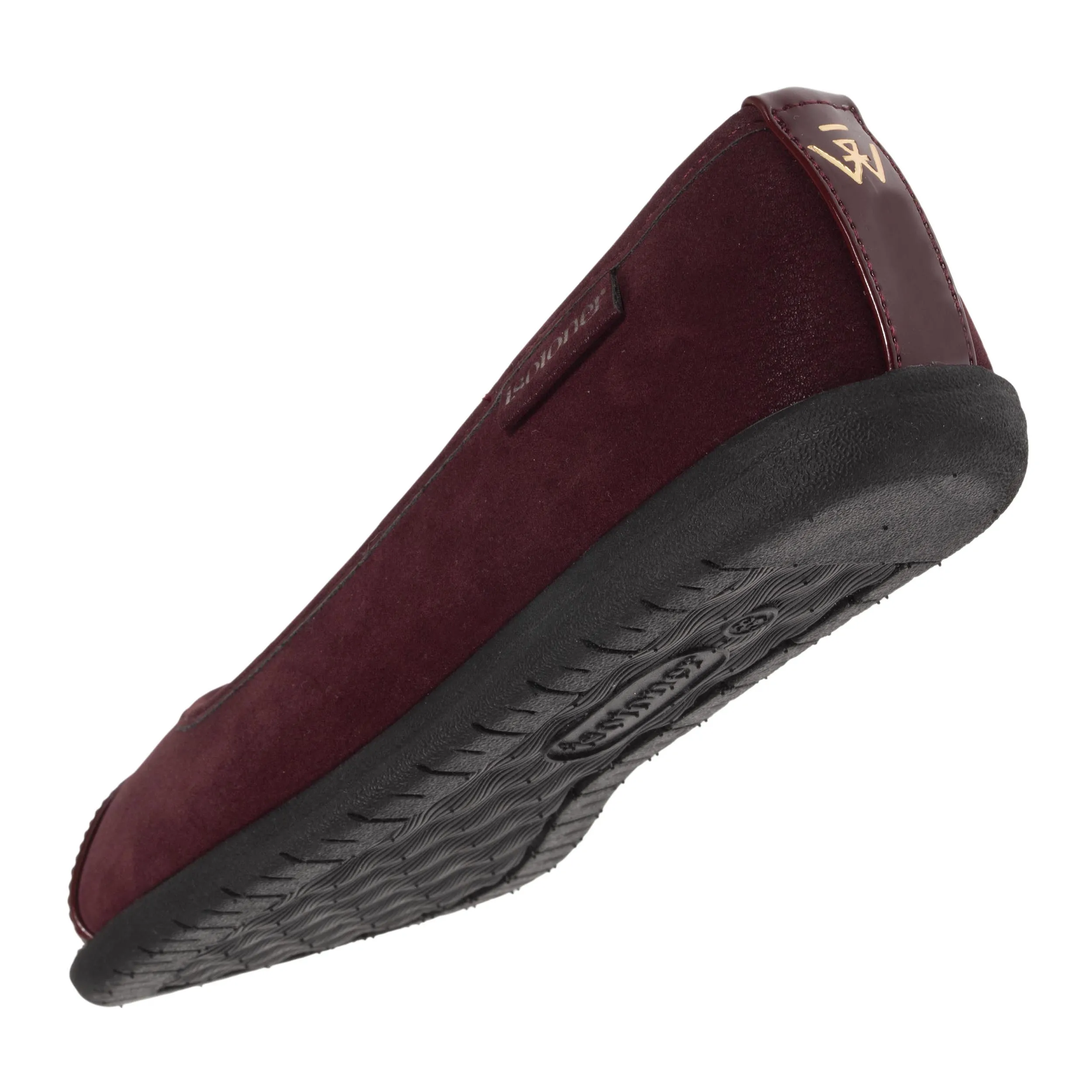 Ballerines Femme Bi-matière Bordeaux