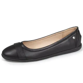 Ballerines Femme empiècement croco Noir