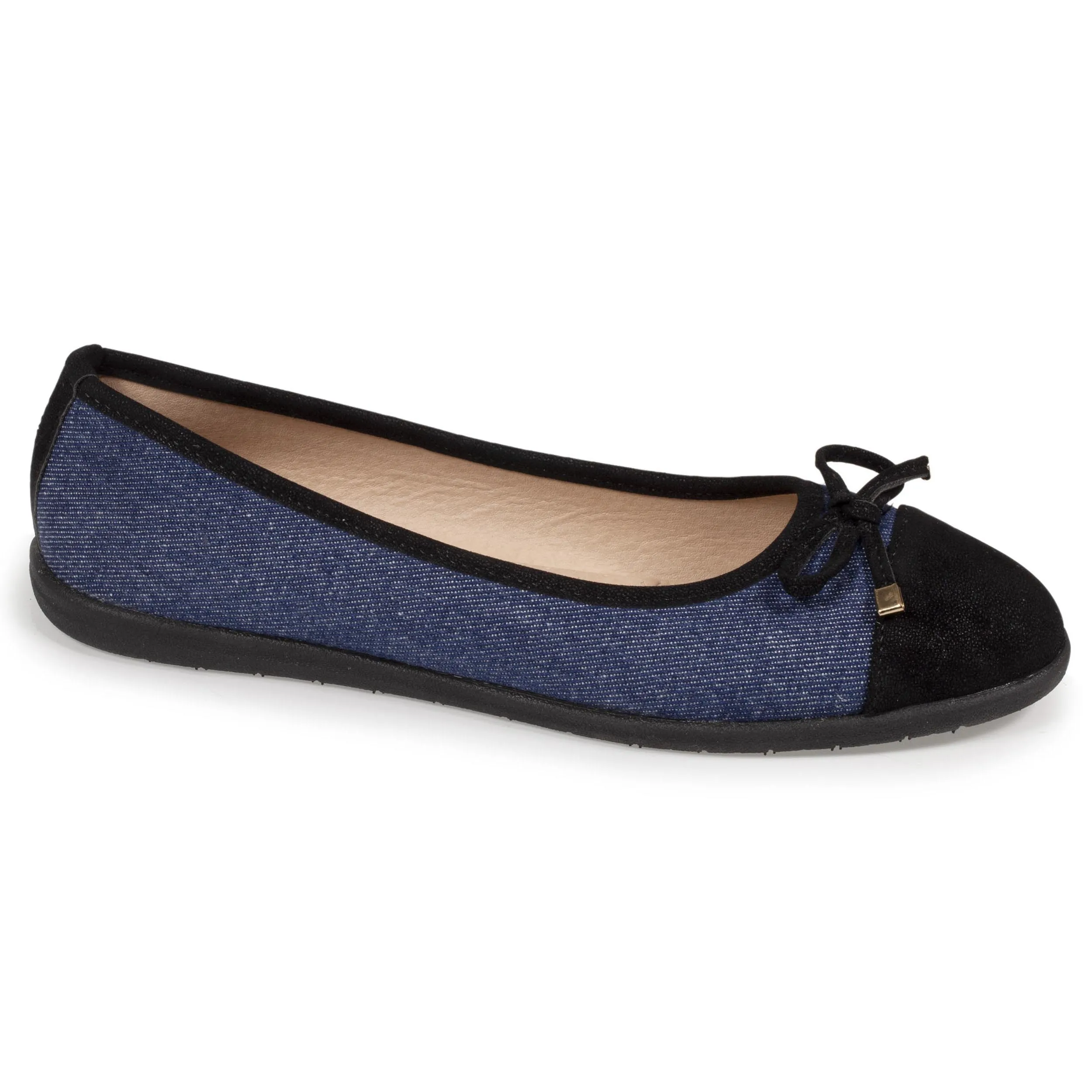 Ballerines Femme nud effet jean Bleu