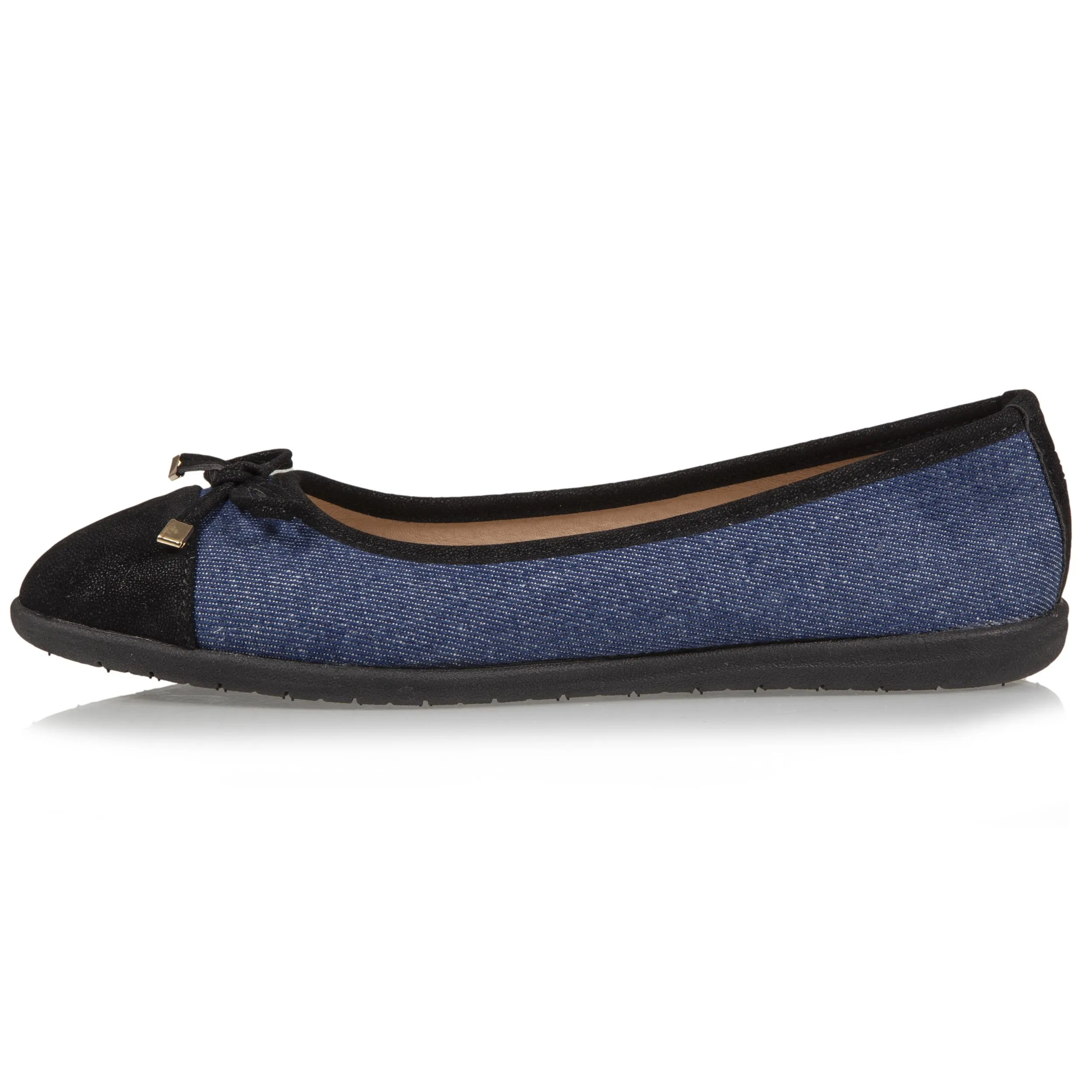 Ballerines Femme nud effet jean Bleu