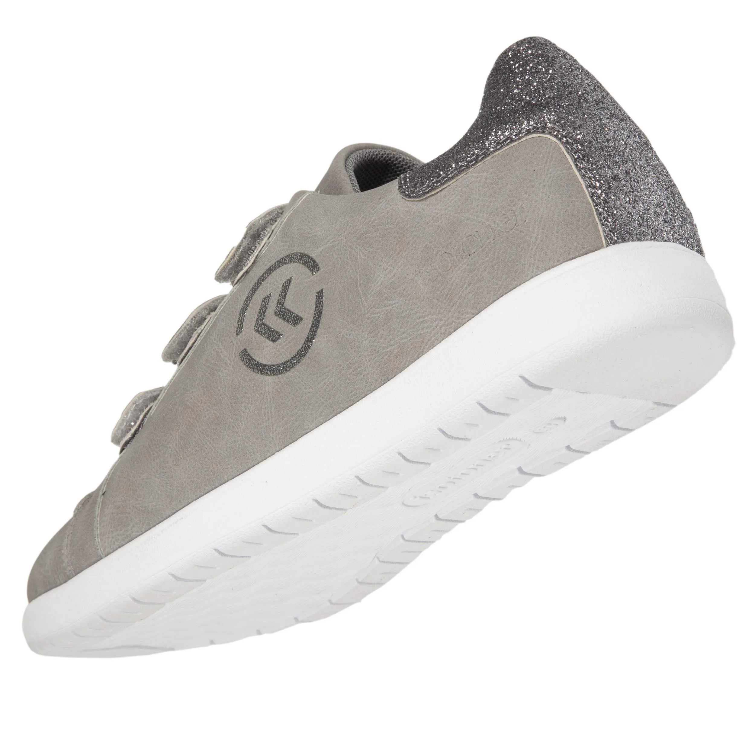 Baskets Confort Femme scratch pailleté Gris