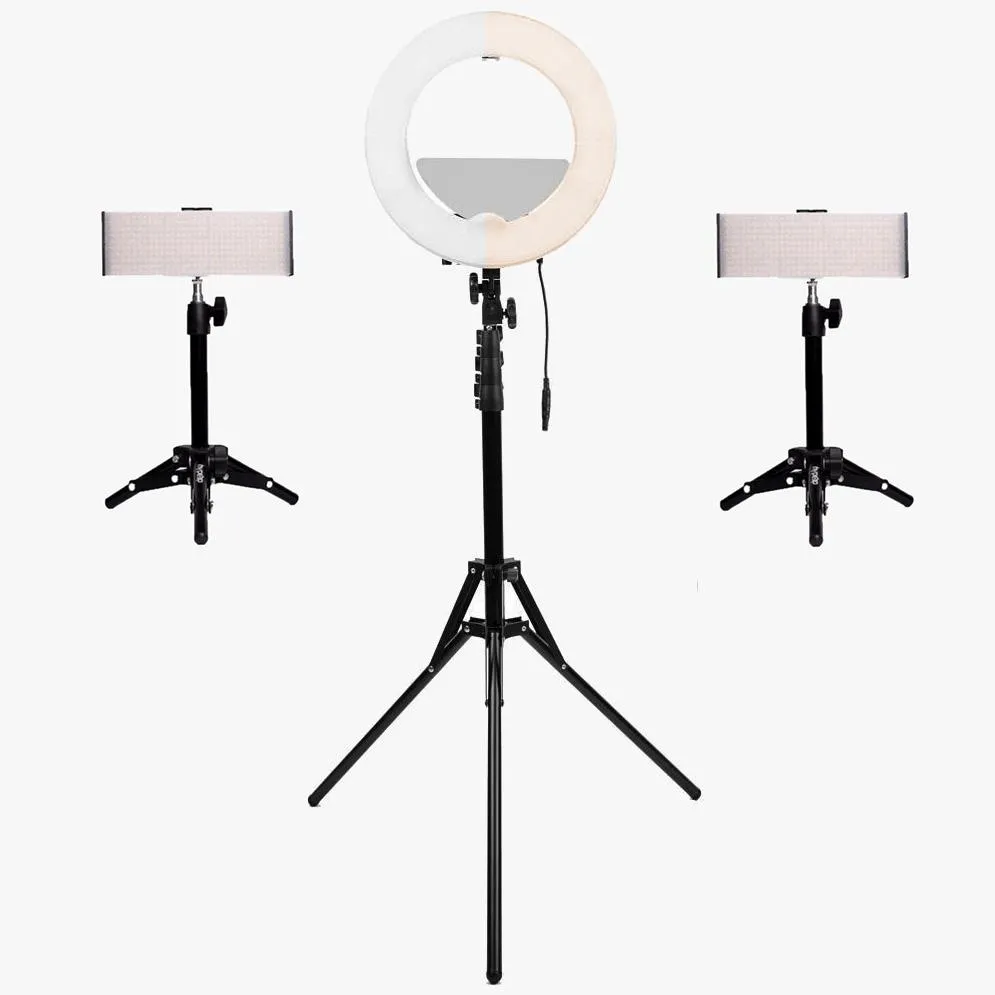 Blogger & Vlogger Ring Light Mini Pearl & 9" LED Panel Youtube Video Kit