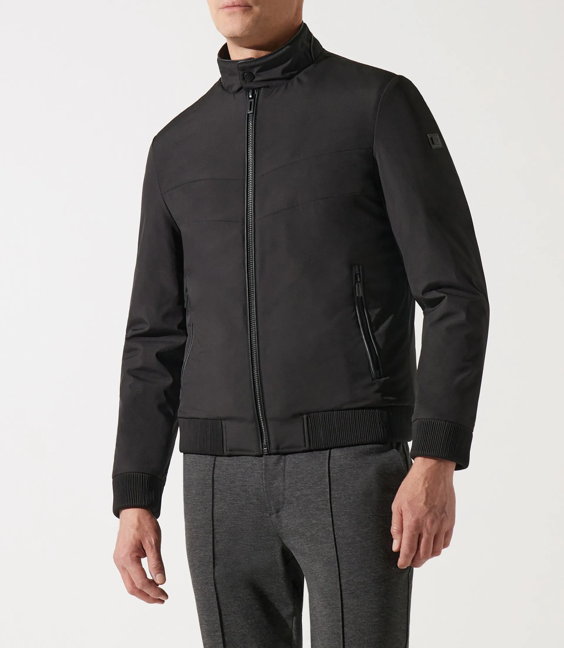 Blouson col montant matelassé noir MACAO