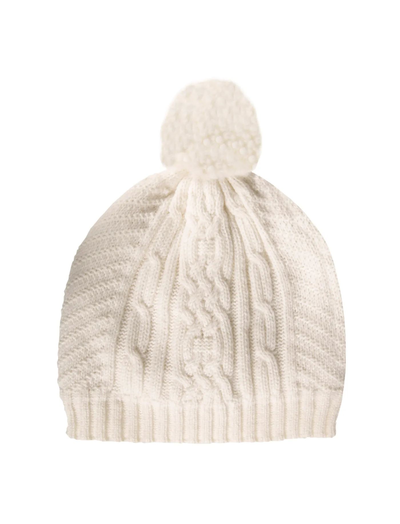 Bonnet Femme Maille d'Aran Blanc