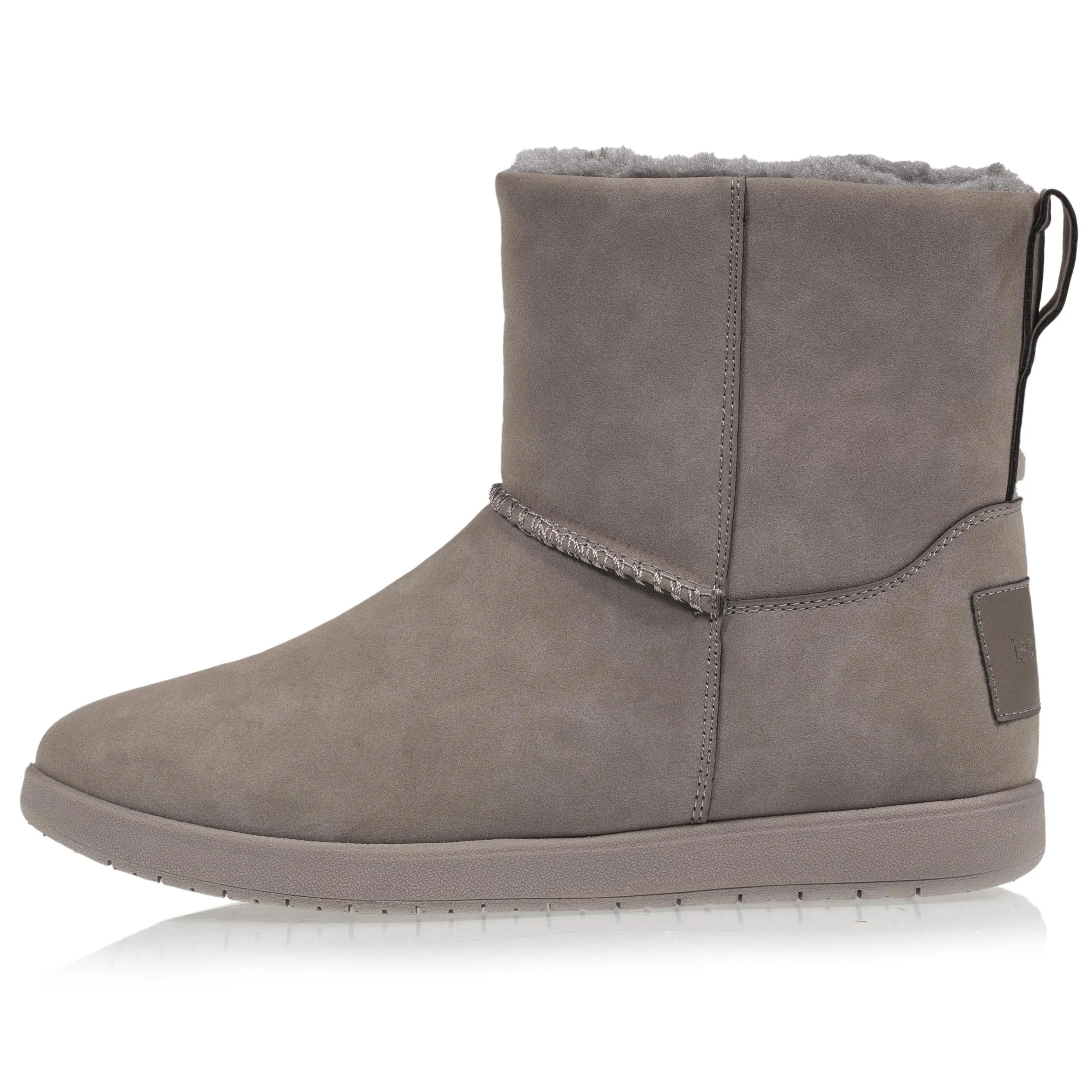 Bottines Femme Zip Effet Nubuck Gris