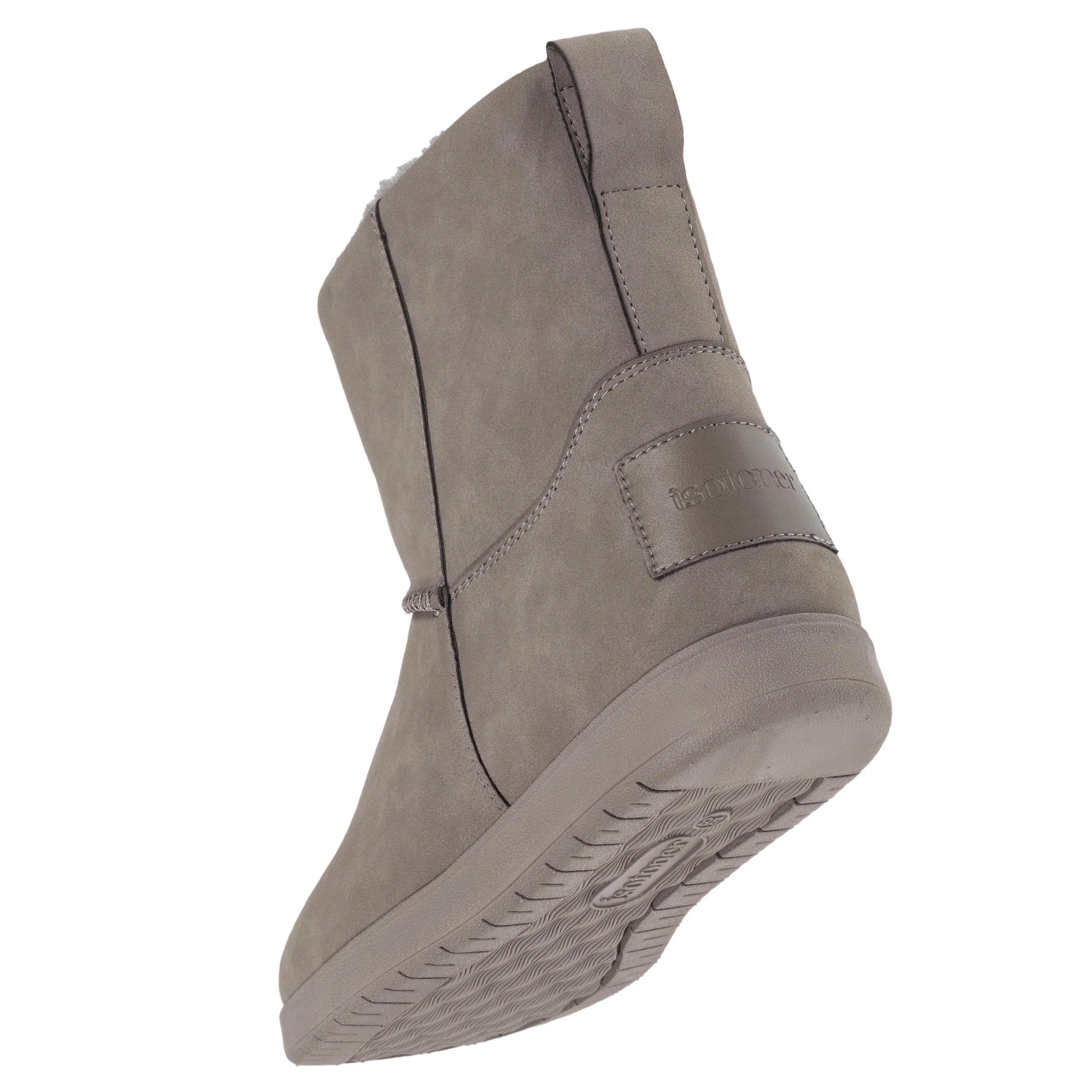 Bottines Femme Zip Effet Nubuck Gris