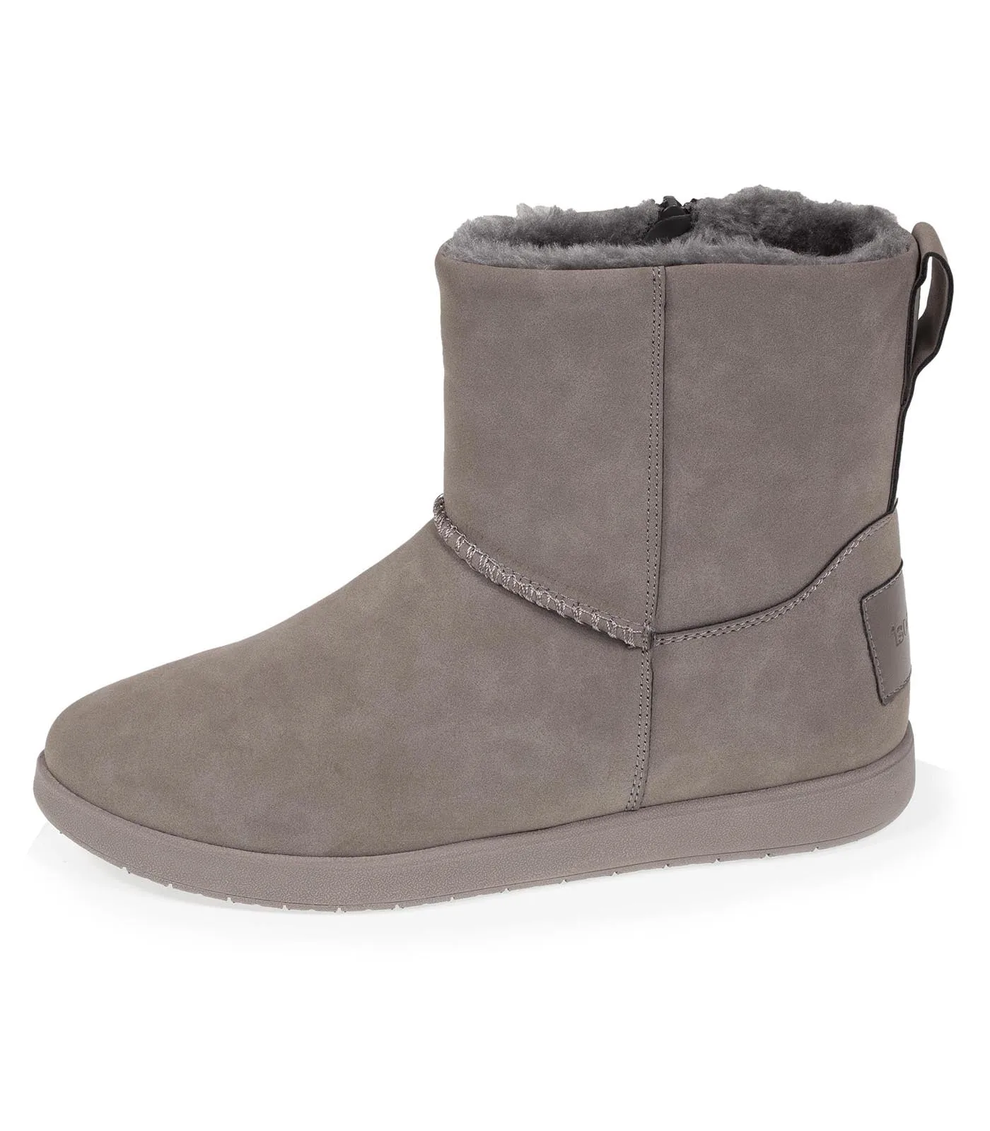 Bottines Femme Zip Effet Nubuck Gris