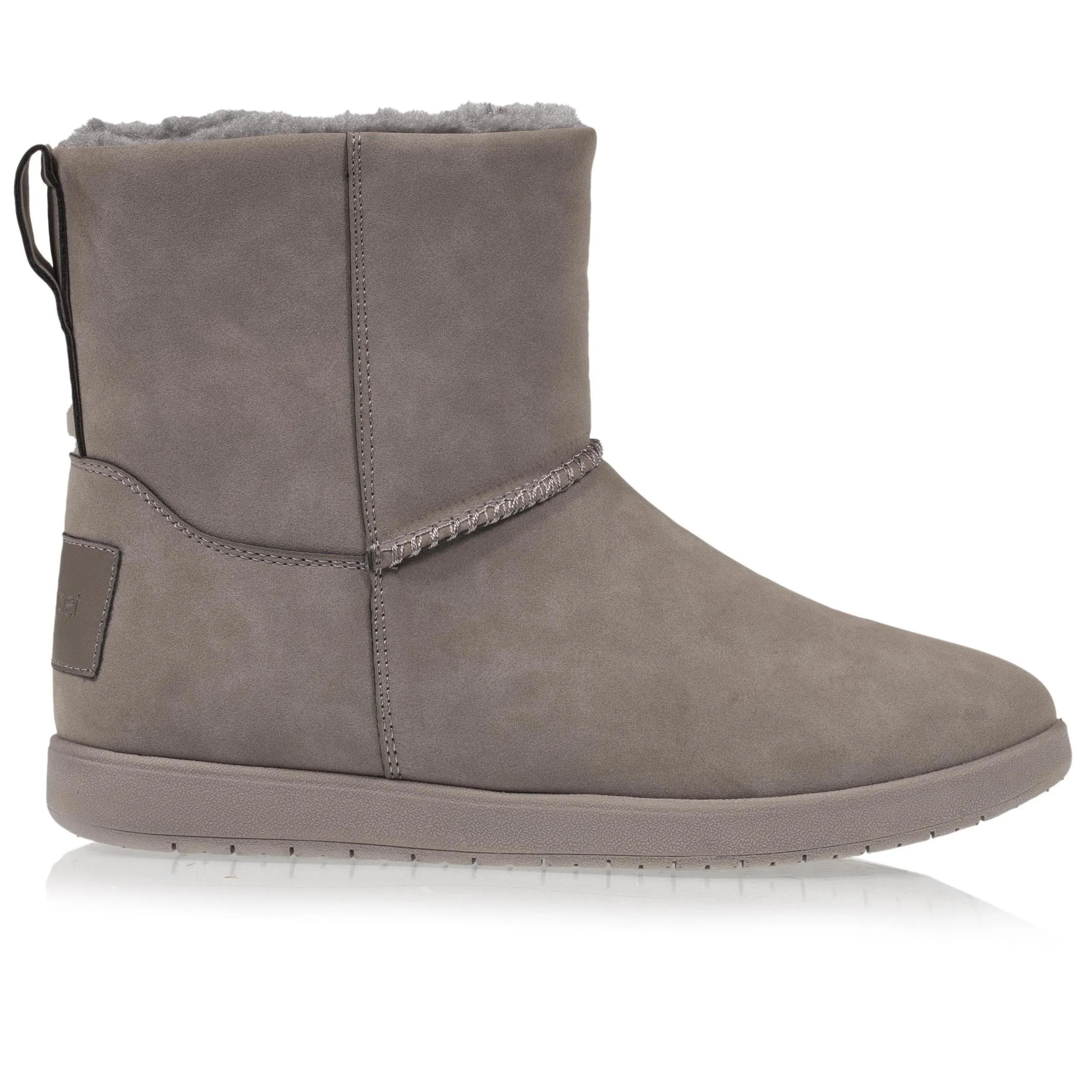 Bottines Femme Zip Effet Nubuck Gris