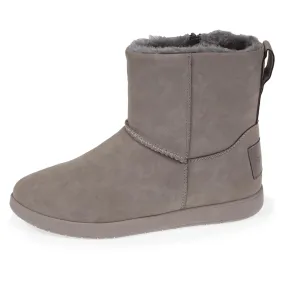 Bottines Femme Zip Effet Nubuck Gris