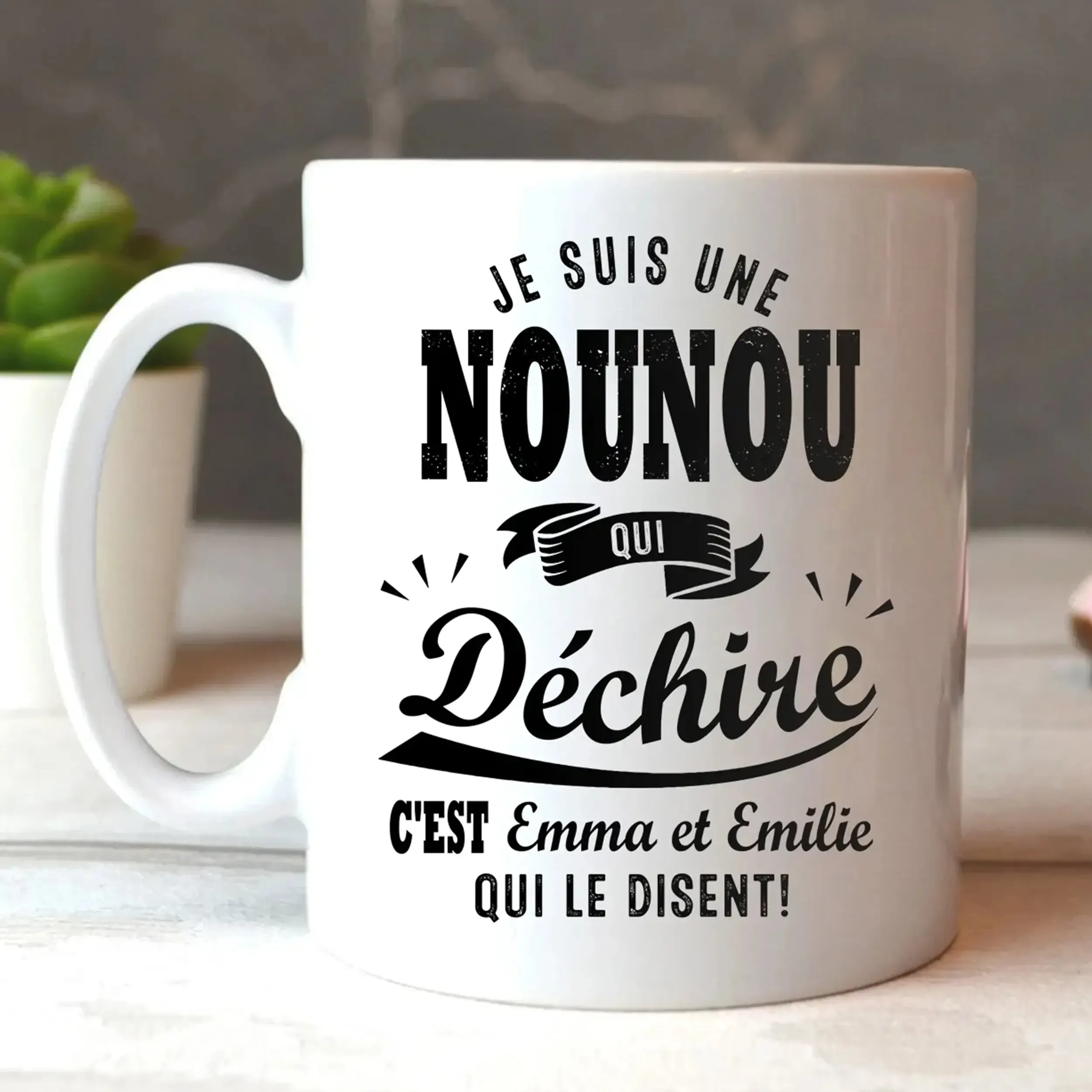 Cadeau Pour Nounou, Nounou Qui Déchir, Mug Blanc Personnalisé, Cadeau Humour de Chiptshirts - CTS13052226