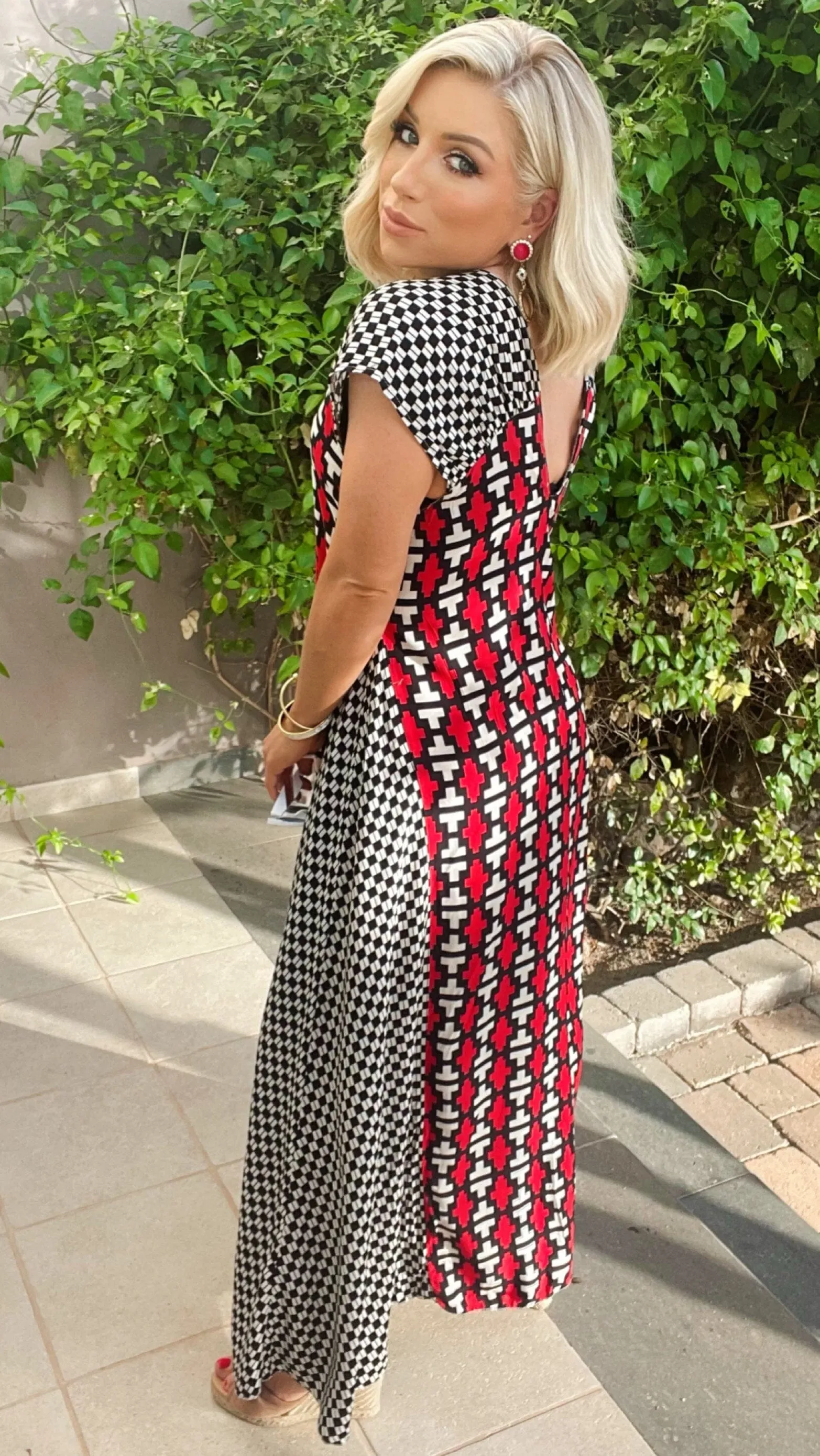 CALABASAS MAXI DRESS - RED/BLACK/WHITE