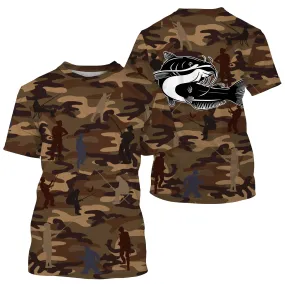 Camouflage de Pêche, Pêche du Silure, Catfish, Poisson de Chat, Cadeau Original Pêcheur, Tee shirt All-Over, T-Shirt Anti-UV - CTS19052230