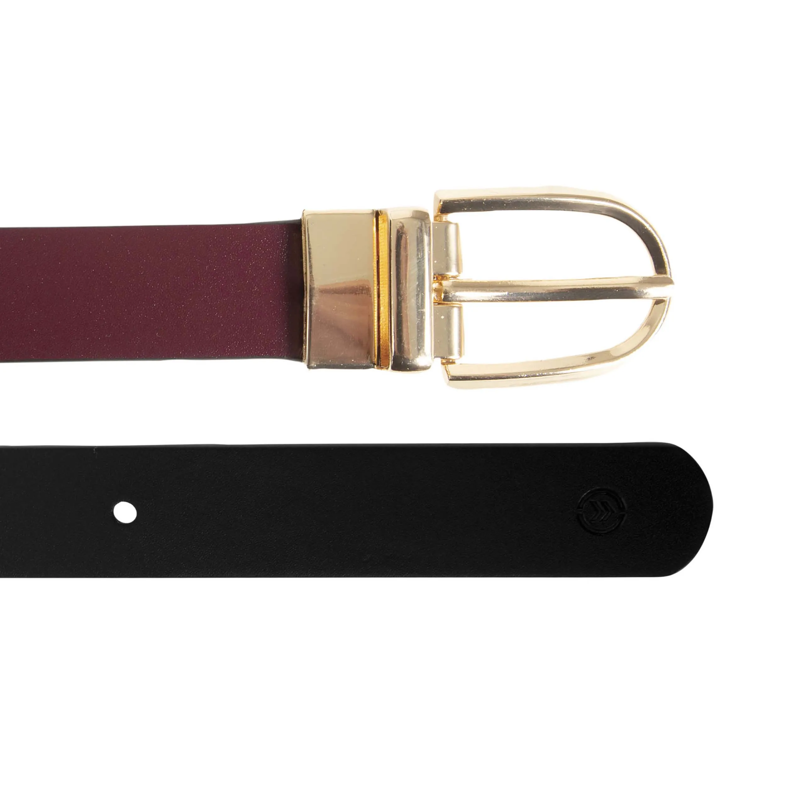 Ceinture Femme 2 en 1 Noir / Bordeaux