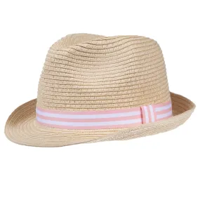 Chapeau Enfant 4-6 ans trilby Ruban Rose