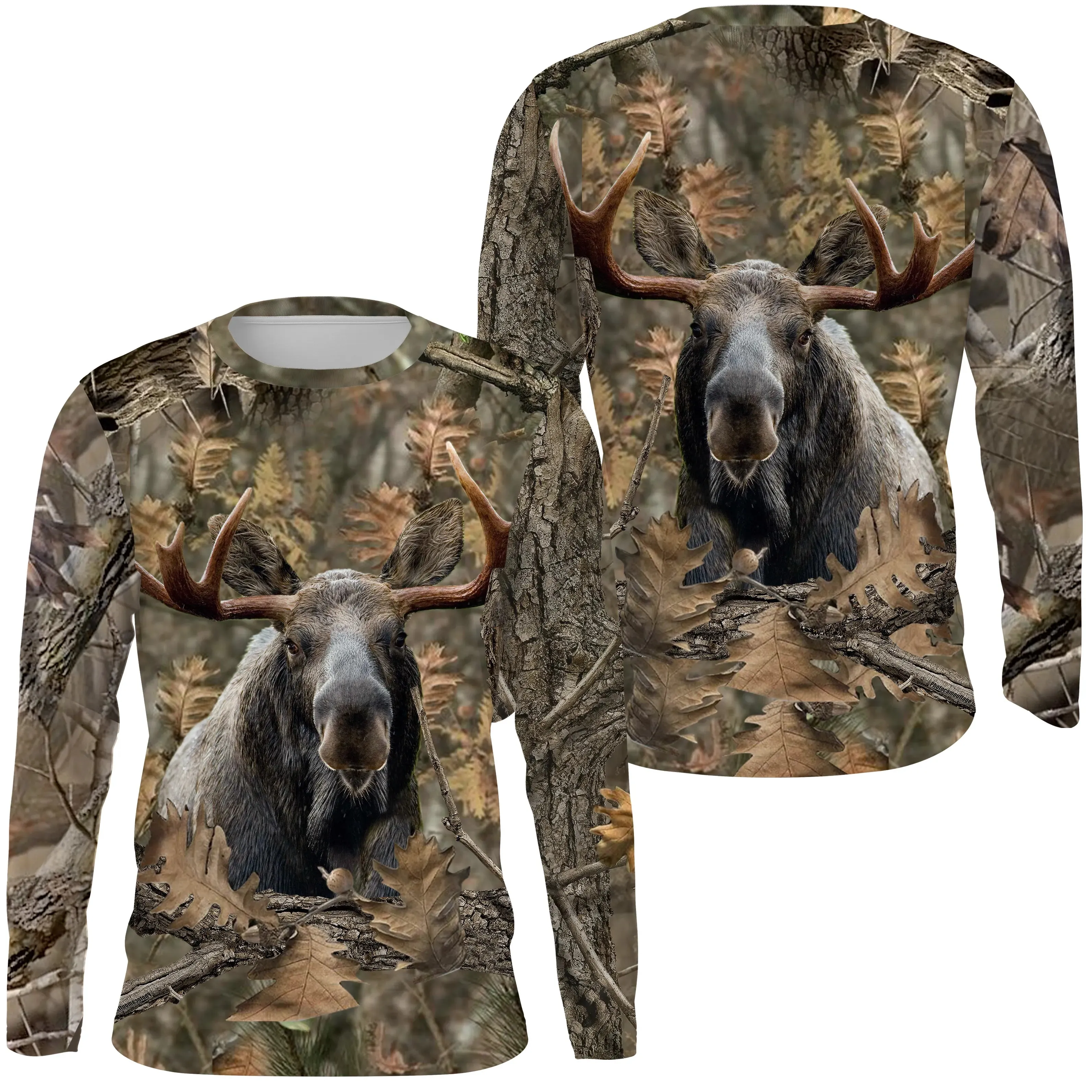 Chasse à l'lan, T shirt Chasseur, Camouflage, Vêtements de Chasse - CTS24052227