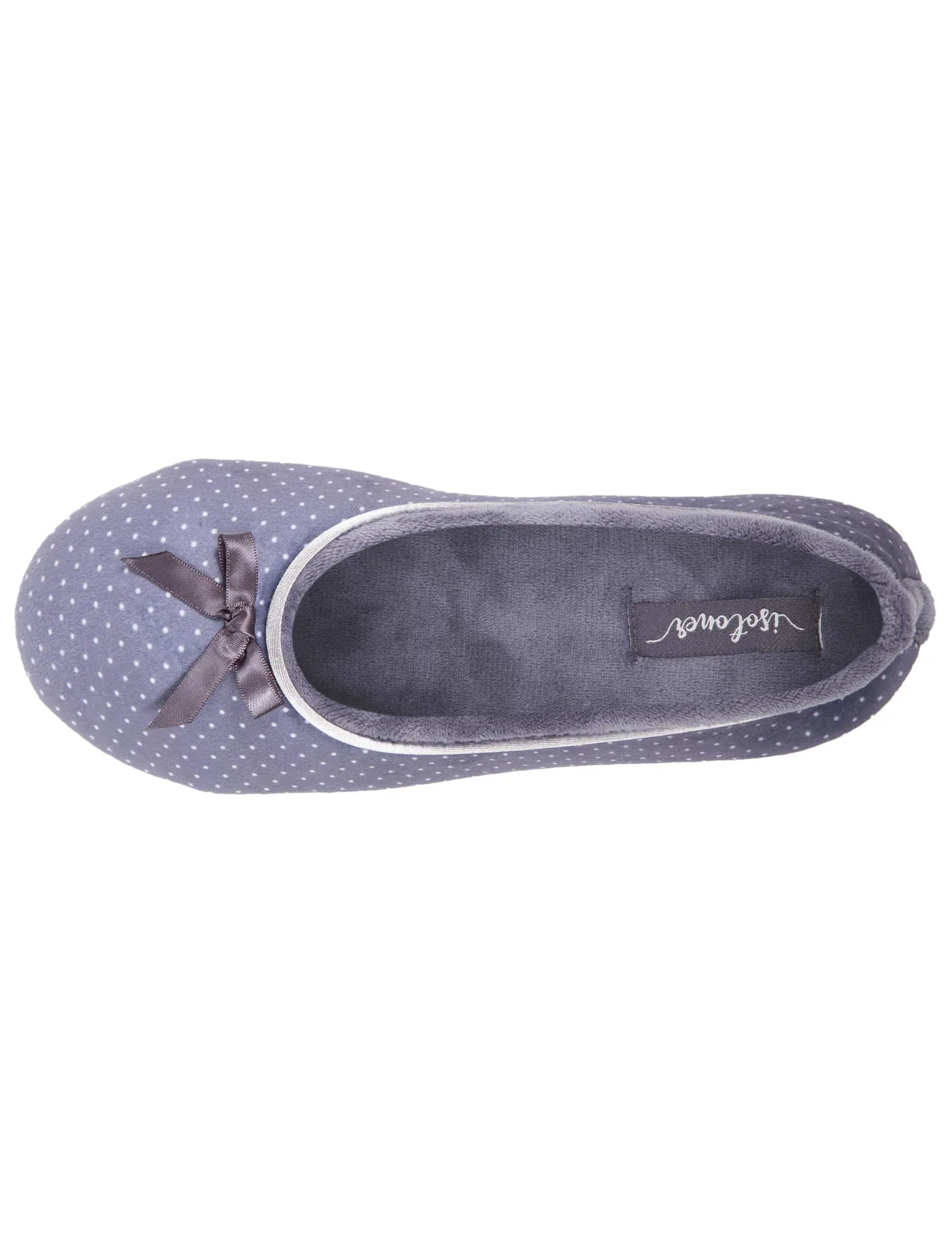 Chaussons ballerines Femme Pois Gris