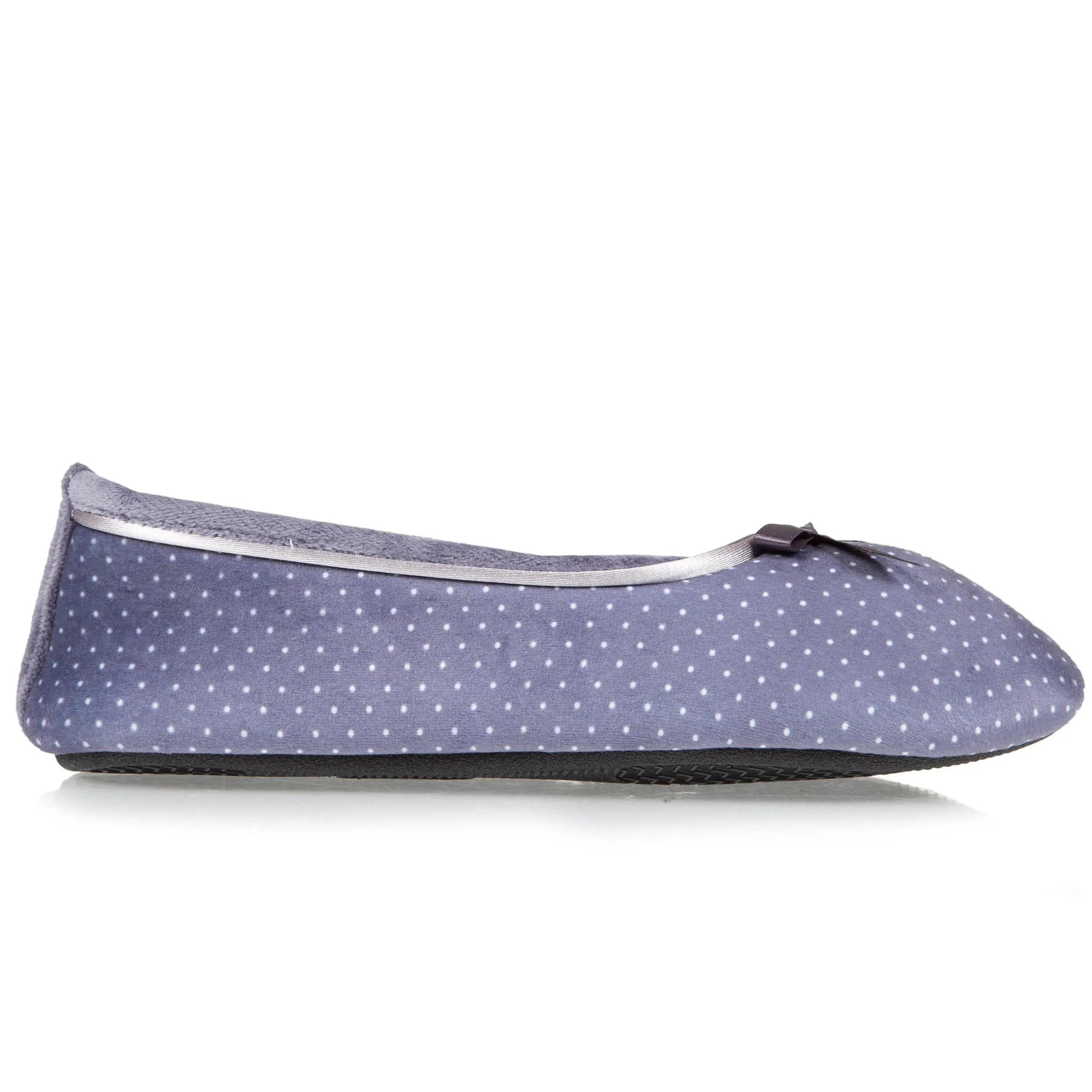 Chaussons ballerines Femme Pois Gris