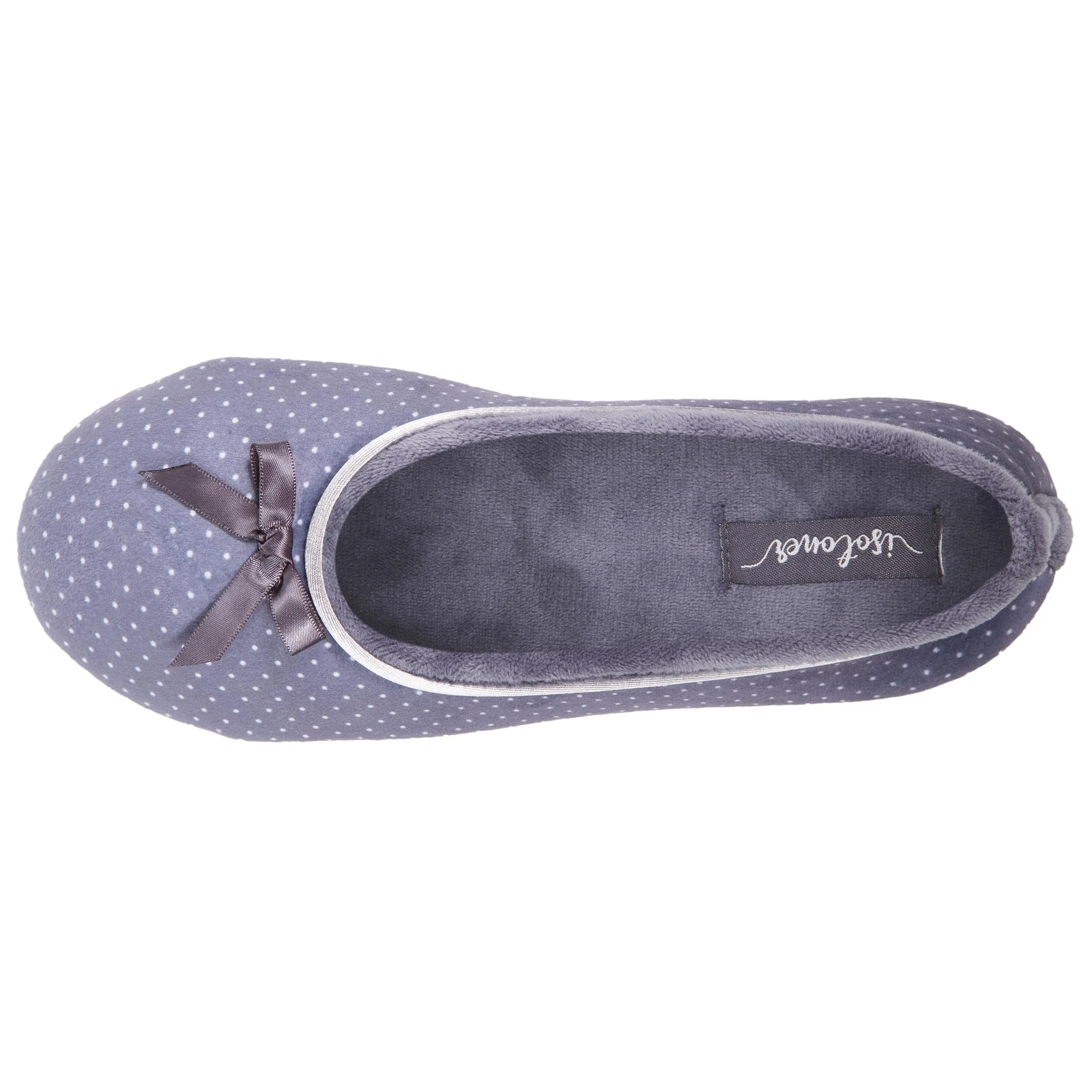 Chaussons ballerines Femme Pois Gris