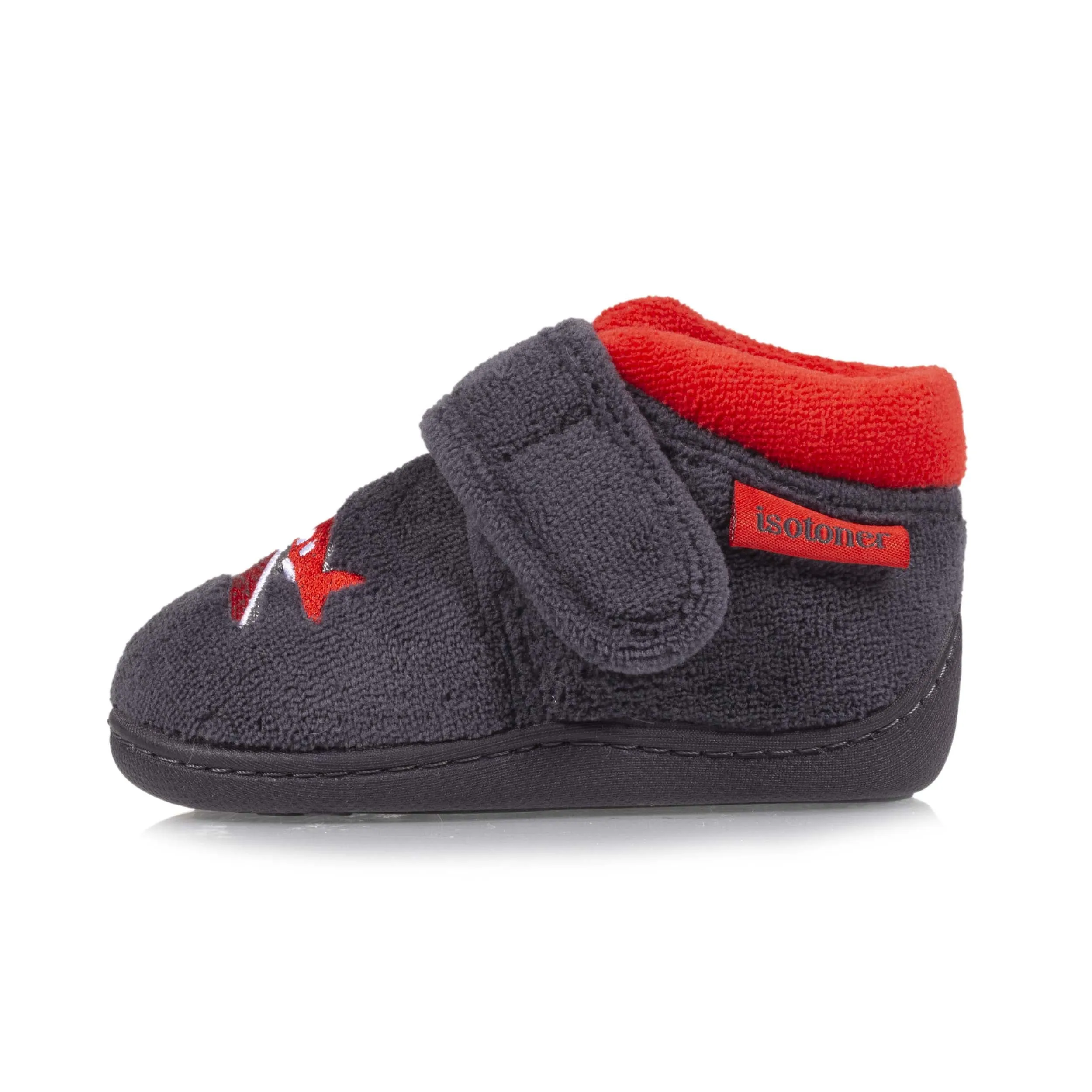 Chaussons bottillons Bébé velcro Gris