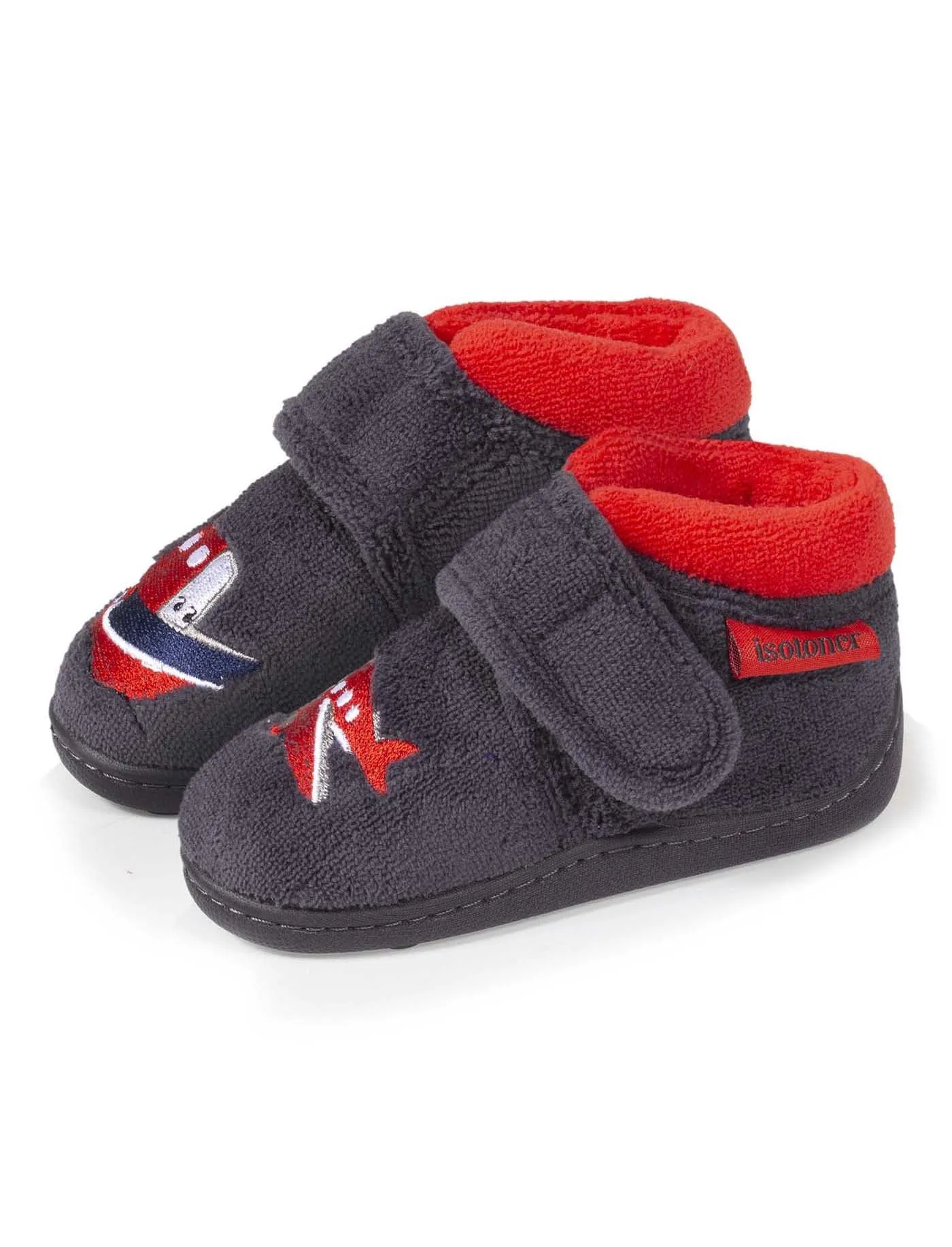 Chaussons bottillons Bébé velcro Gris