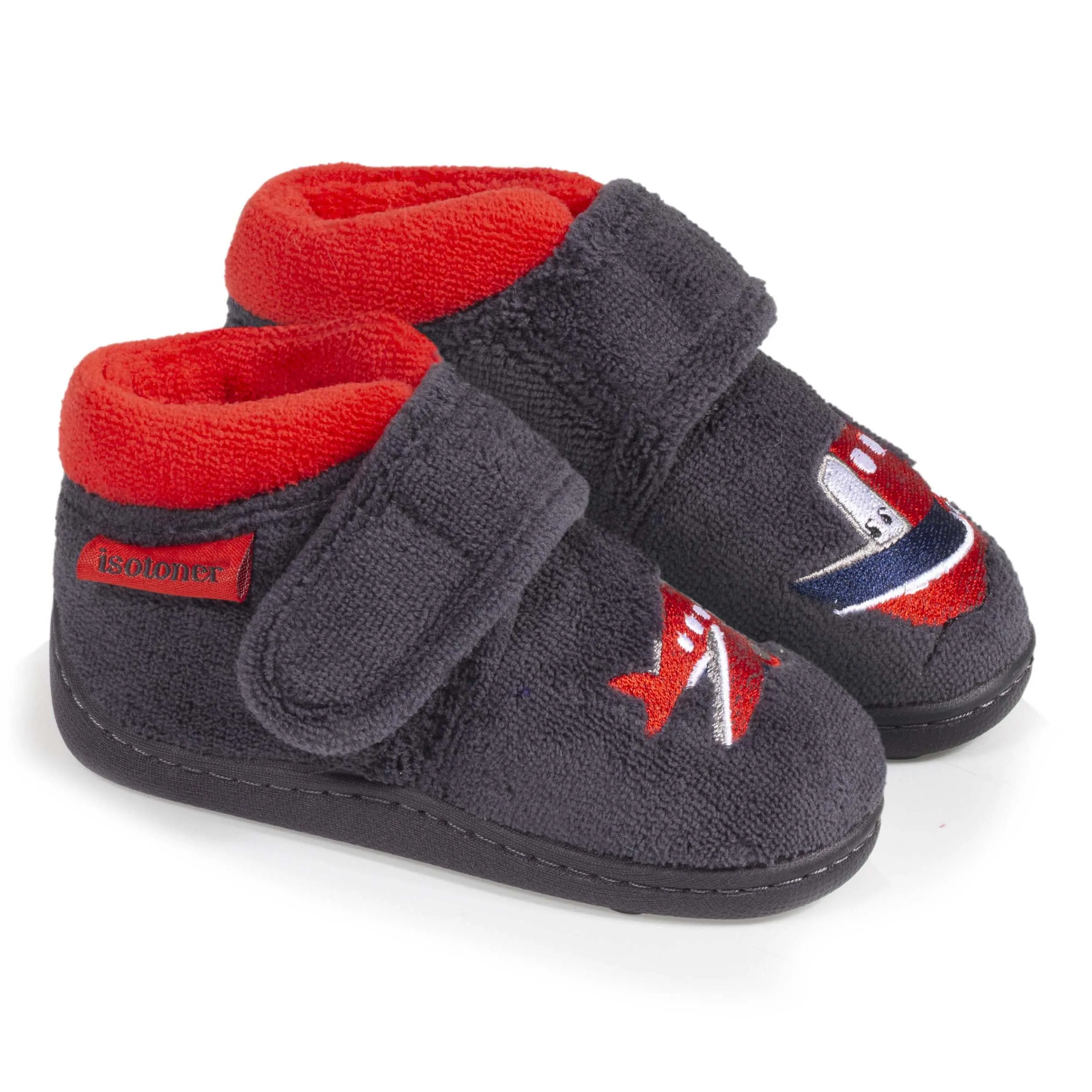 Chaussons bottillons Bébé velcro Gris