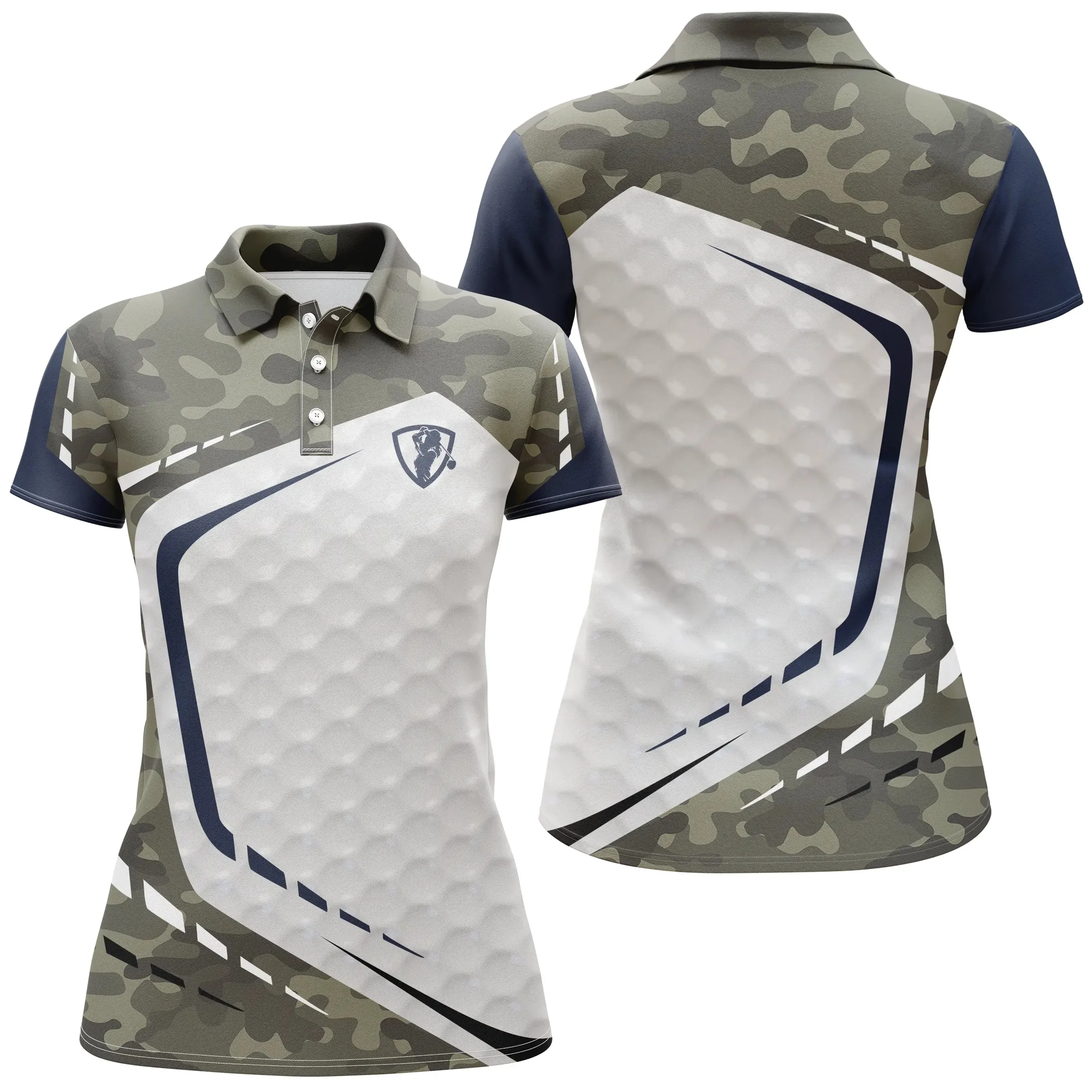 Chiptshirts - Polo De Golf, Cadeau Original Pour Fans De Golf, Polo de Sport Homme et Femme, Motifs Camouflage, Balle de Golf, Logo de Golf - CTS26052208