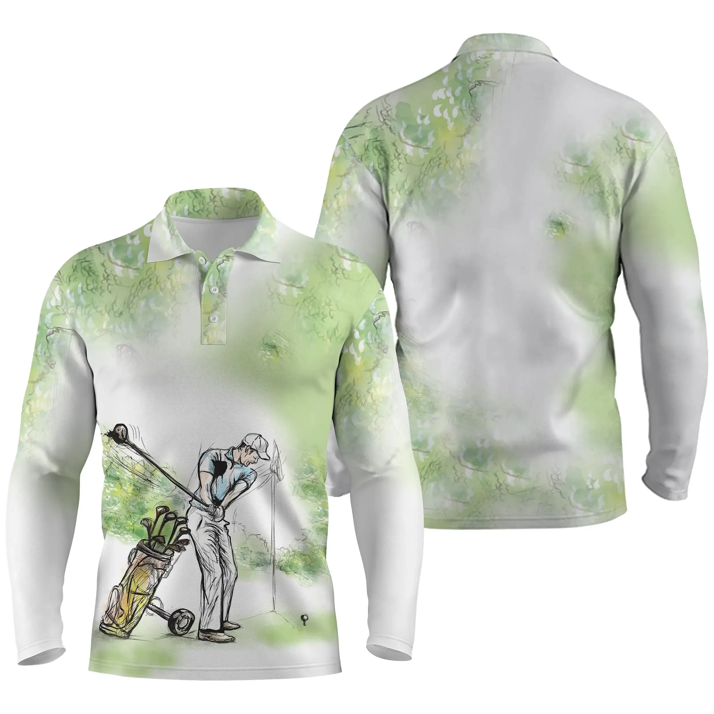 Chiptshirts - Polo De Golf, Cadeau Original Pour Fans De Golf, Polo de Sport Homme et Femme, Parcours de Golf, Vert Nature - CTS26052230