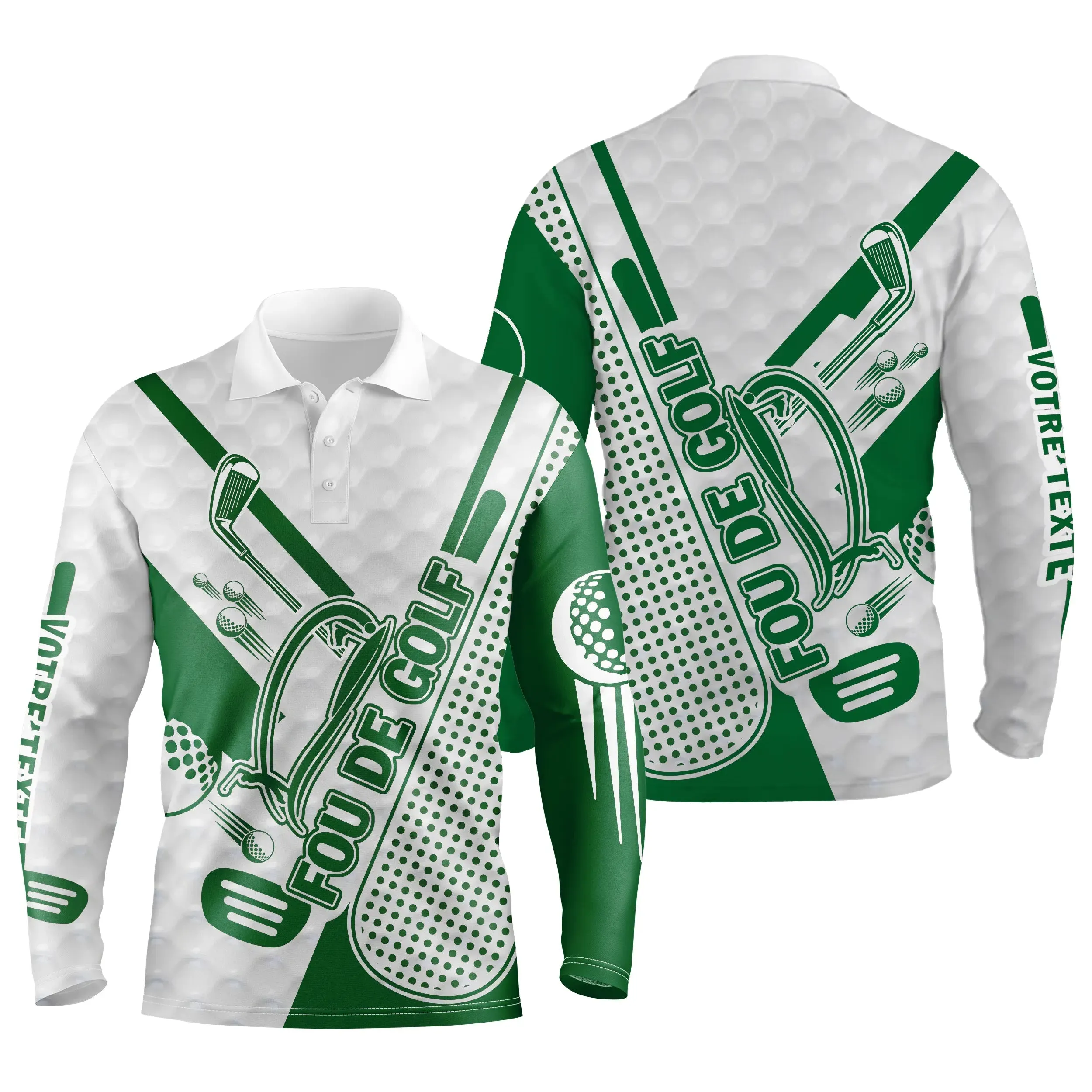 Chiptshirts - Polo De Golf, Vert et Bleu, Cadeau Personnalisé Pour Fans De Golf, Polo de Sport Homme et Femme, Motifs Balle De Golf, Club de Golf - CTS25052209