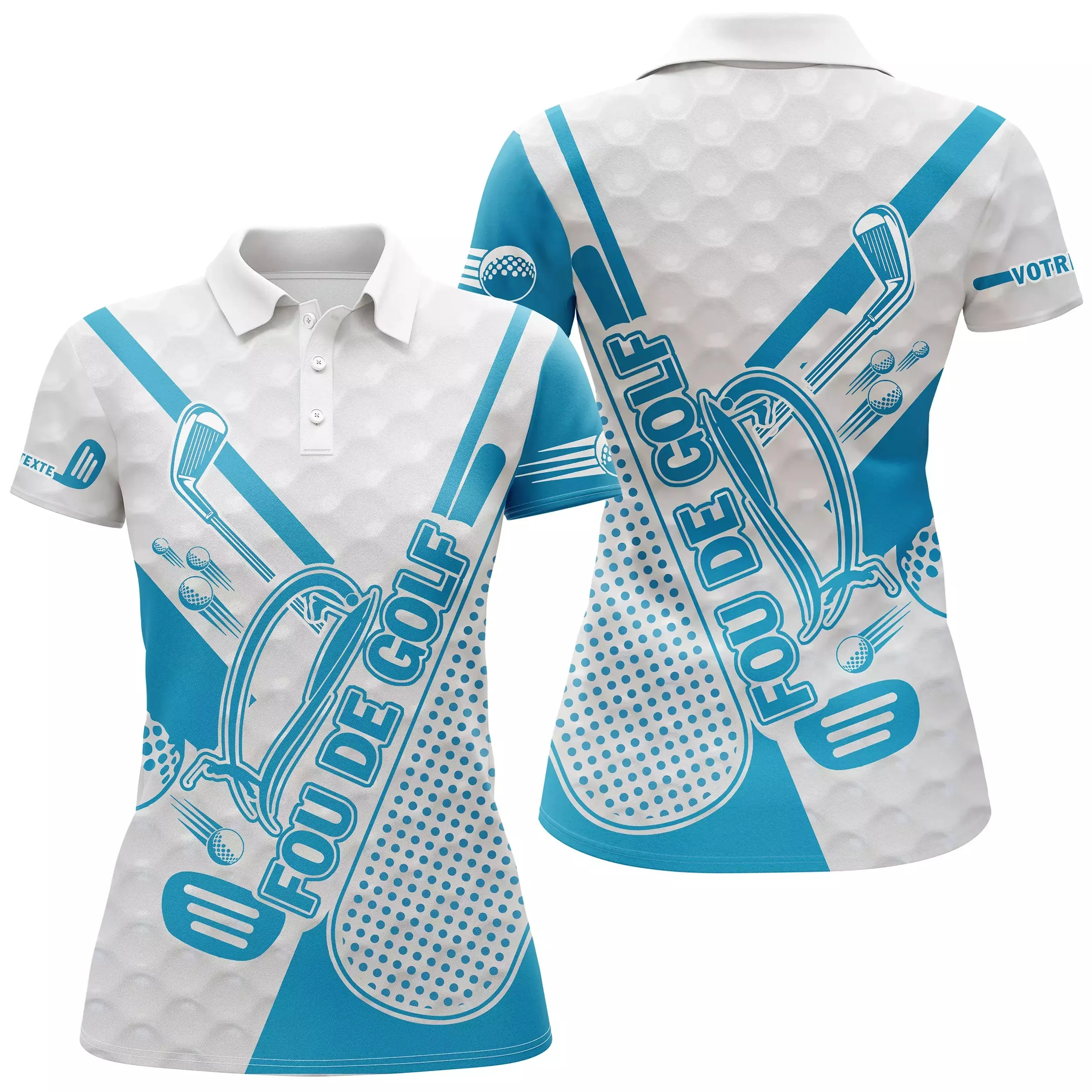 Chiptshirts - Polo De Golf, Vert et Bleu, Cadeau Personnalisé Pour Fans De Golf, Polo de Sport Homme et Femme, Motifs Balle De Golf, Club de Golf - CTS25052209