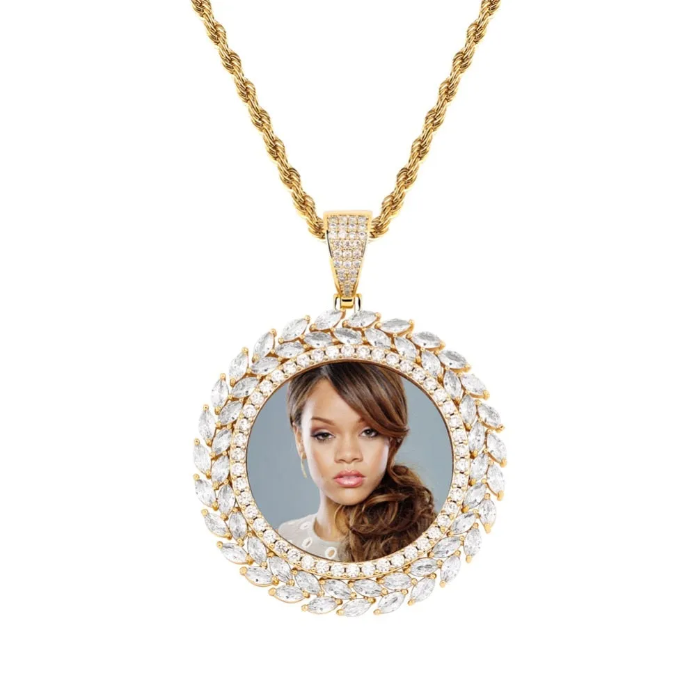 Custom Photo Round Medallion Pendant Necklace