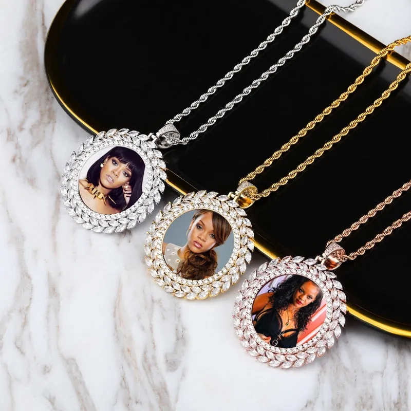 Custom Photo Round Medallion Pendant Necklace