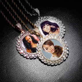 Custom Photo Round Medallion Pendant Necklace