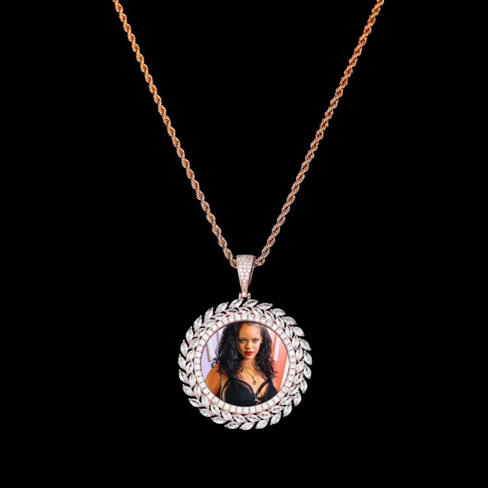 Custom Photo Round Medallion Pendant Necklace