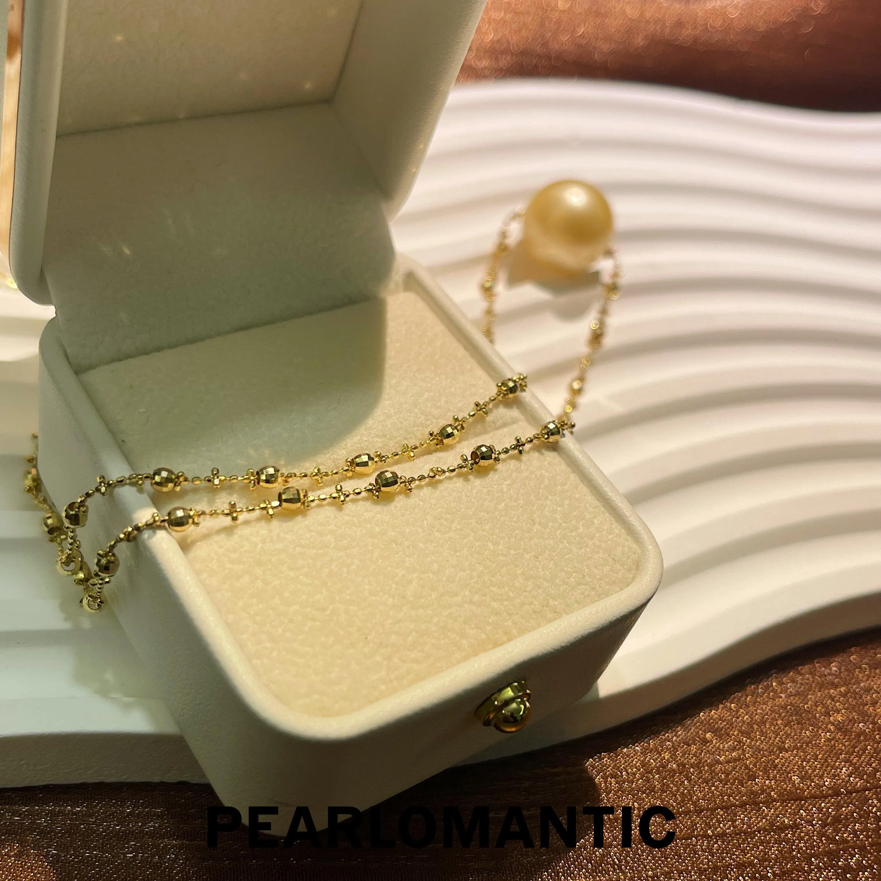 [Fine Jewelry] South Sea Golden 14-15mm Pearl 18k Gold Chain Single Necklace w/ Certificate