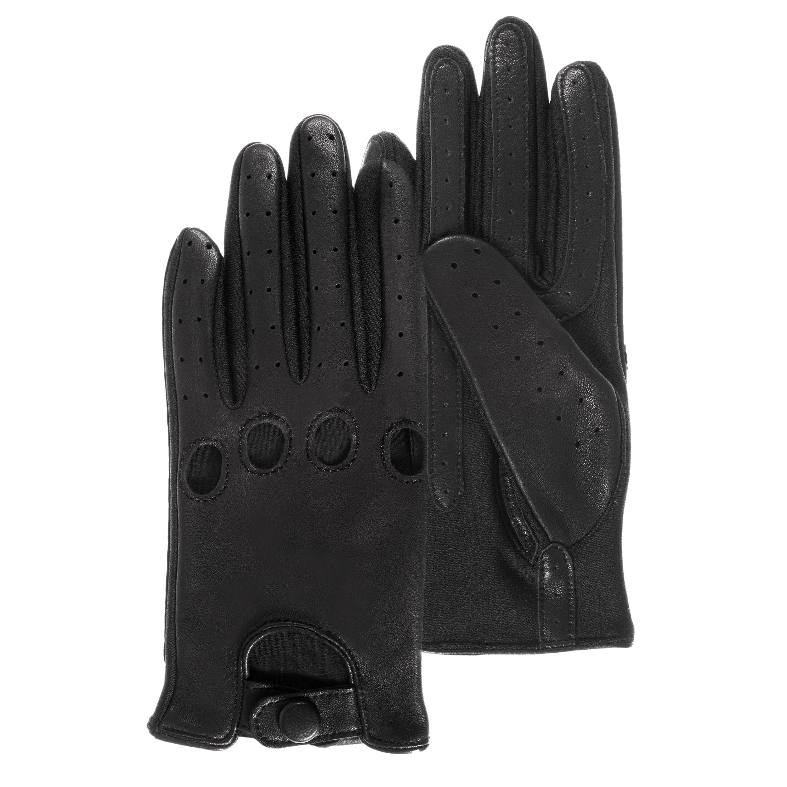 Gants de conduite cuir Femme Noir