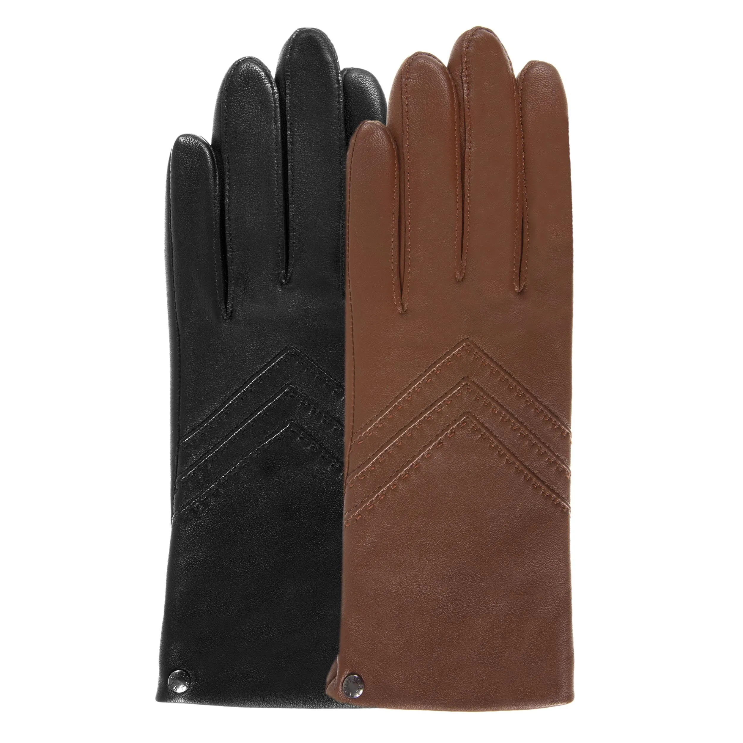 Gants Femme cuir chevrons Noir