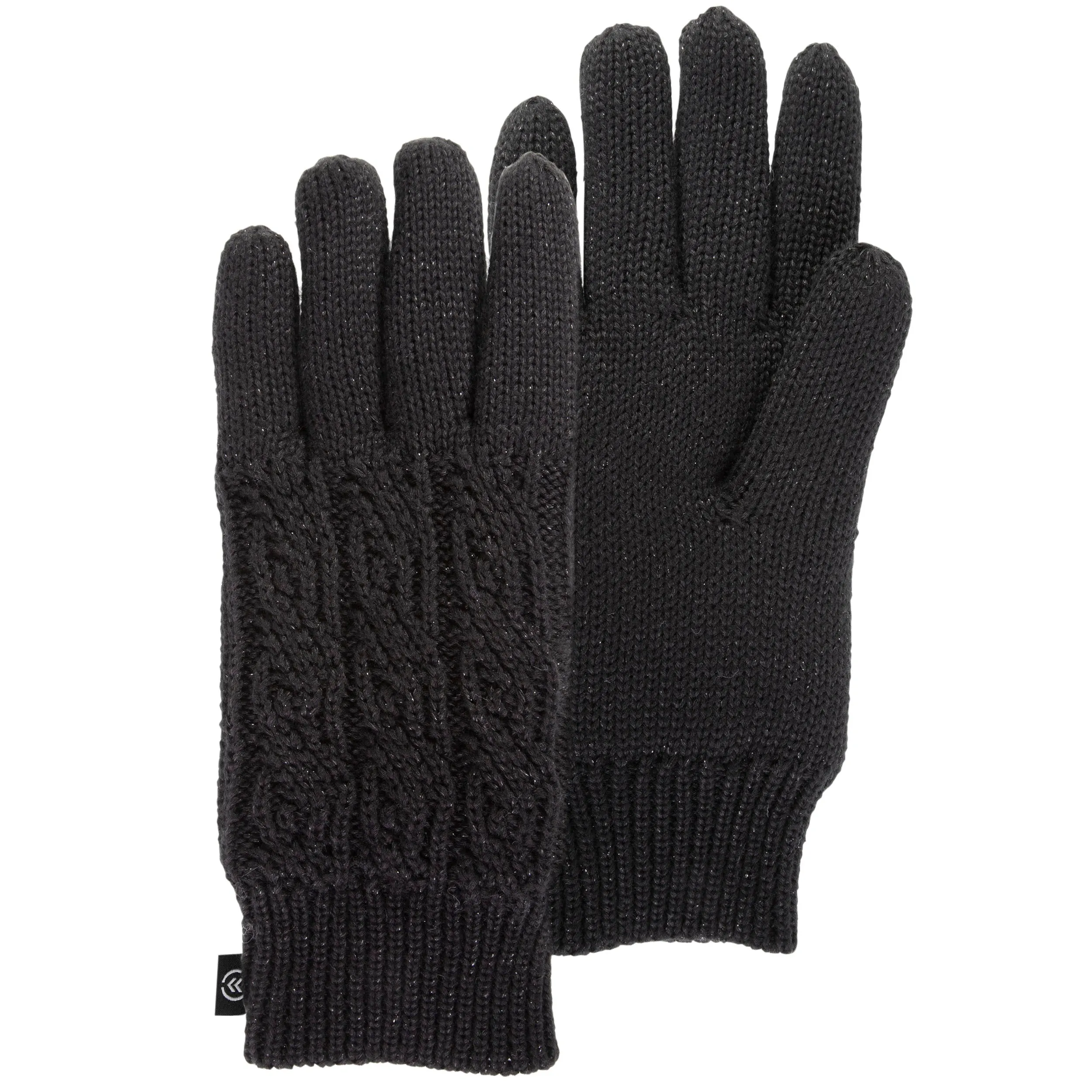 Gants Femme en Maille Recyclée Noir