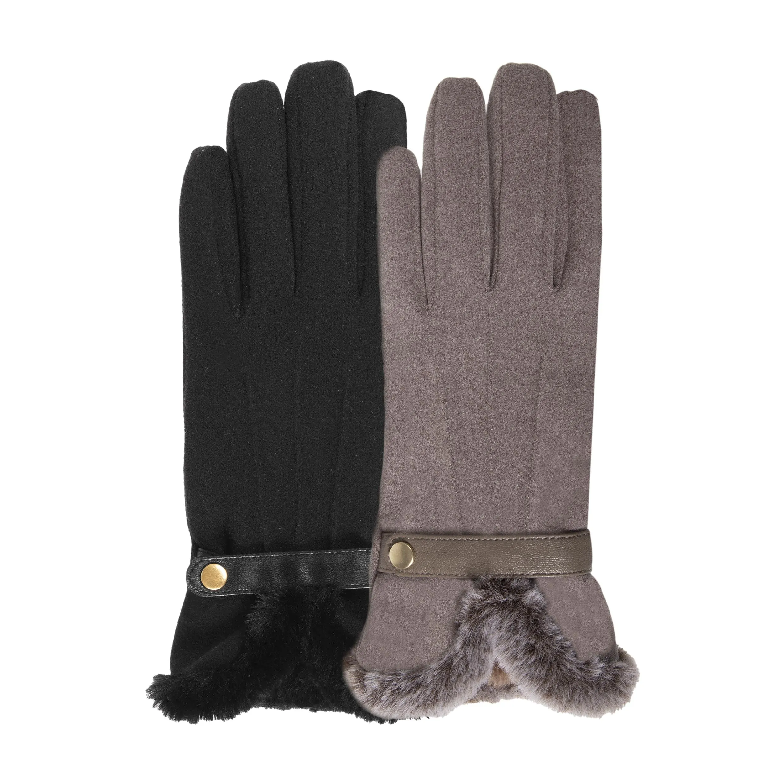 Gants femme Noir tactiles microfibre