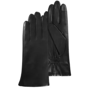 Gants Femme tactiles Cuir doublés Noir