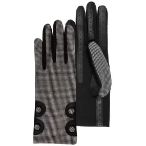 Gants Femme tactiles imprimé pied de poule Noir