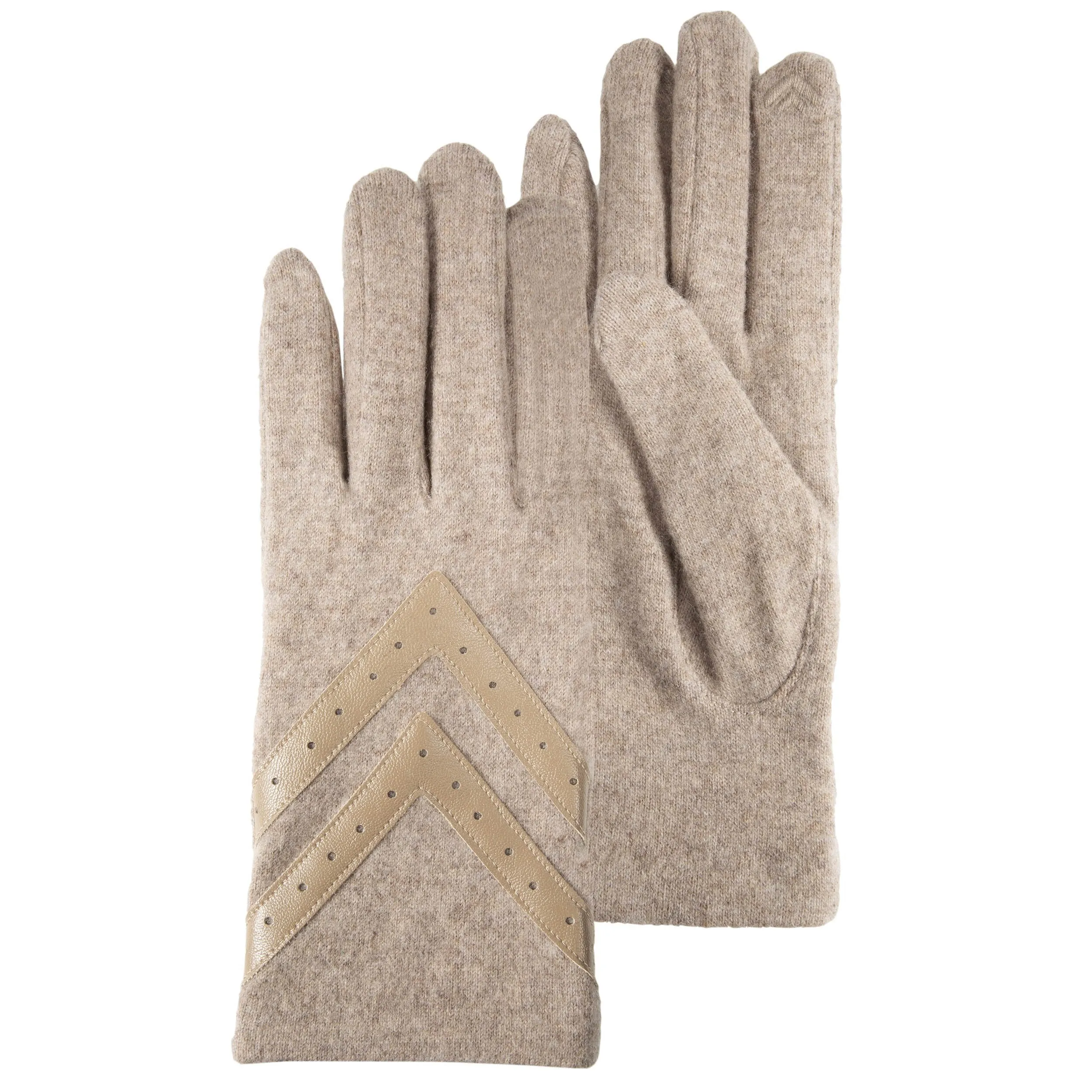 Gants Femme tactiles laine Beige