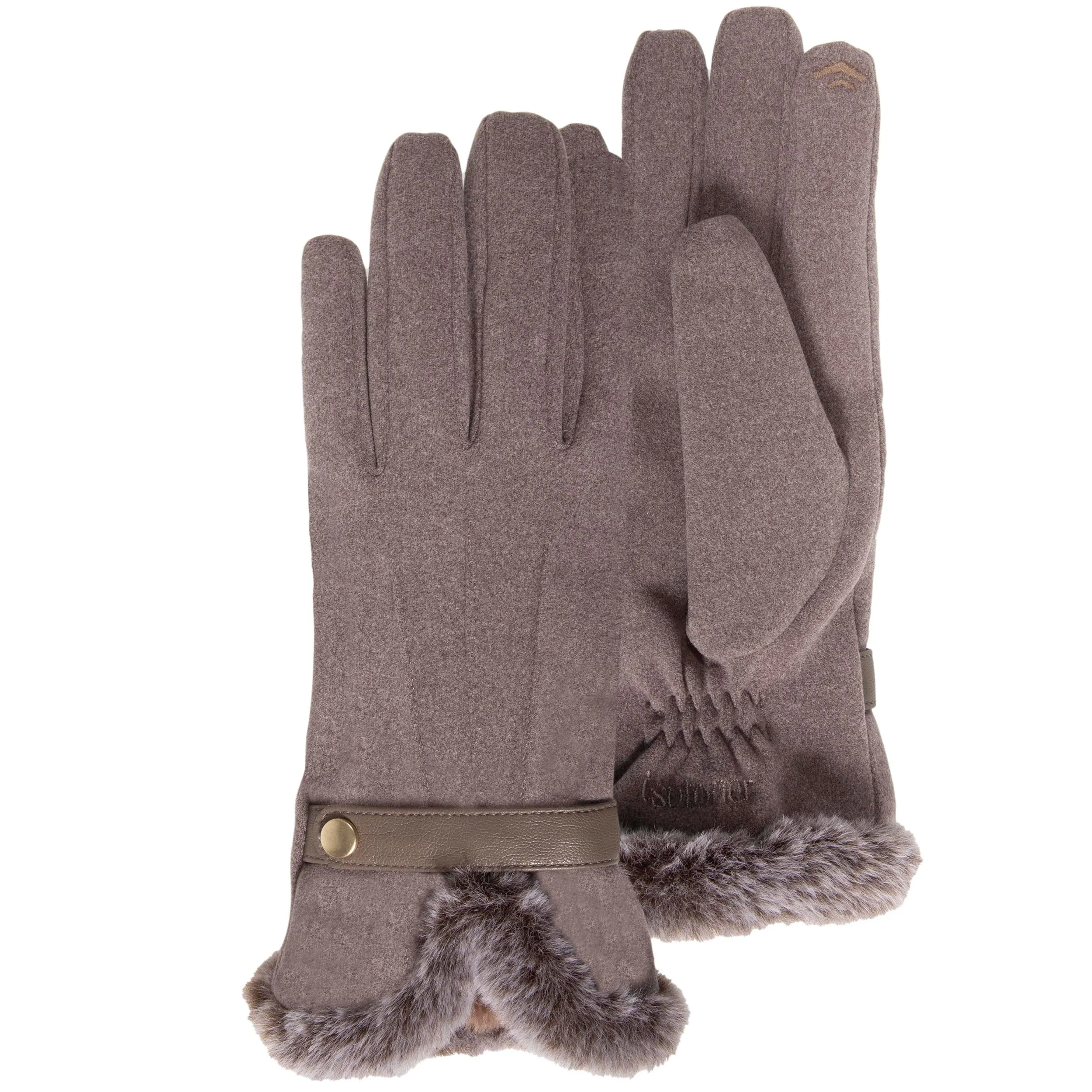 Gants femme Taupe tactiles suédine