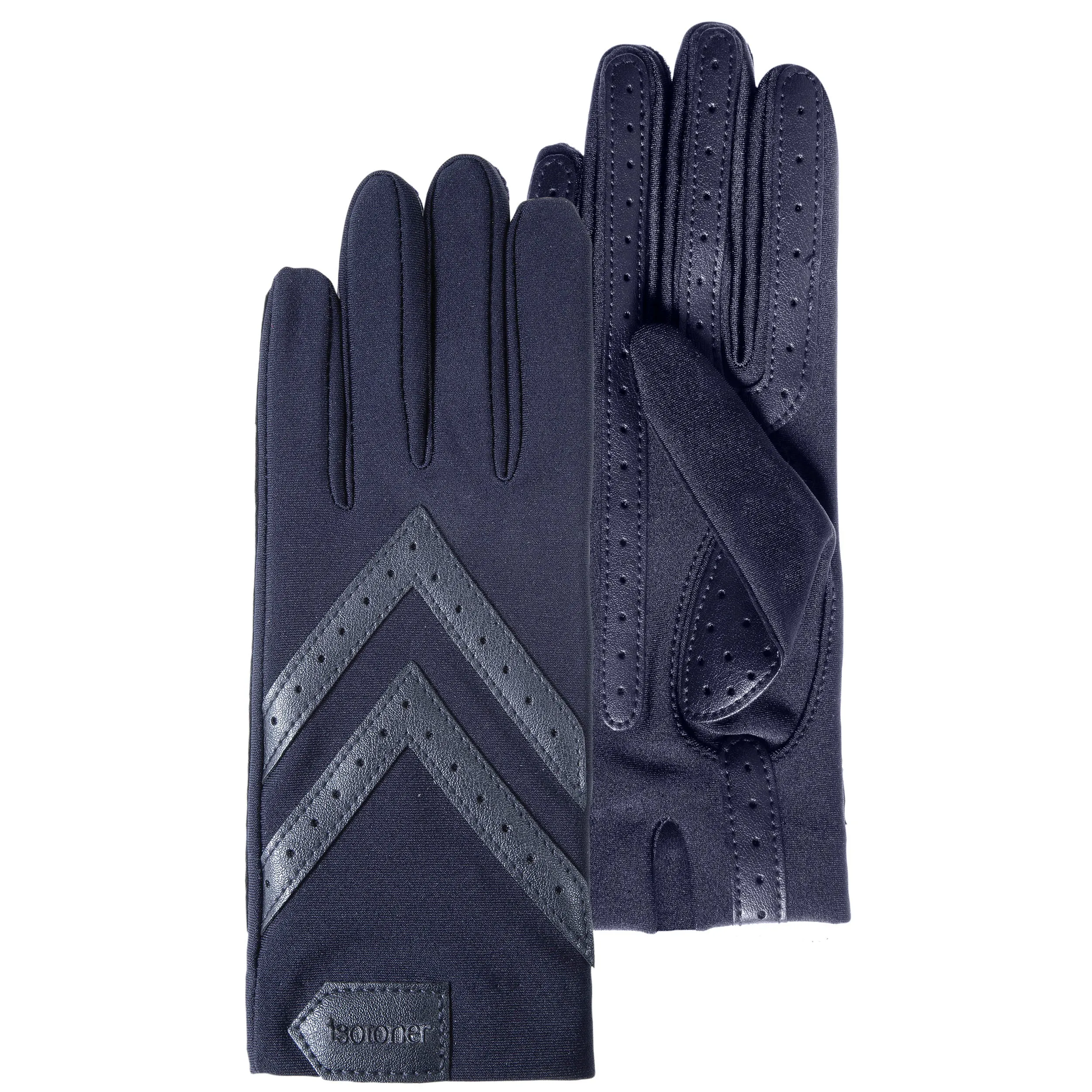 Gants Femme tissu extensible recyclé Bleu nuit