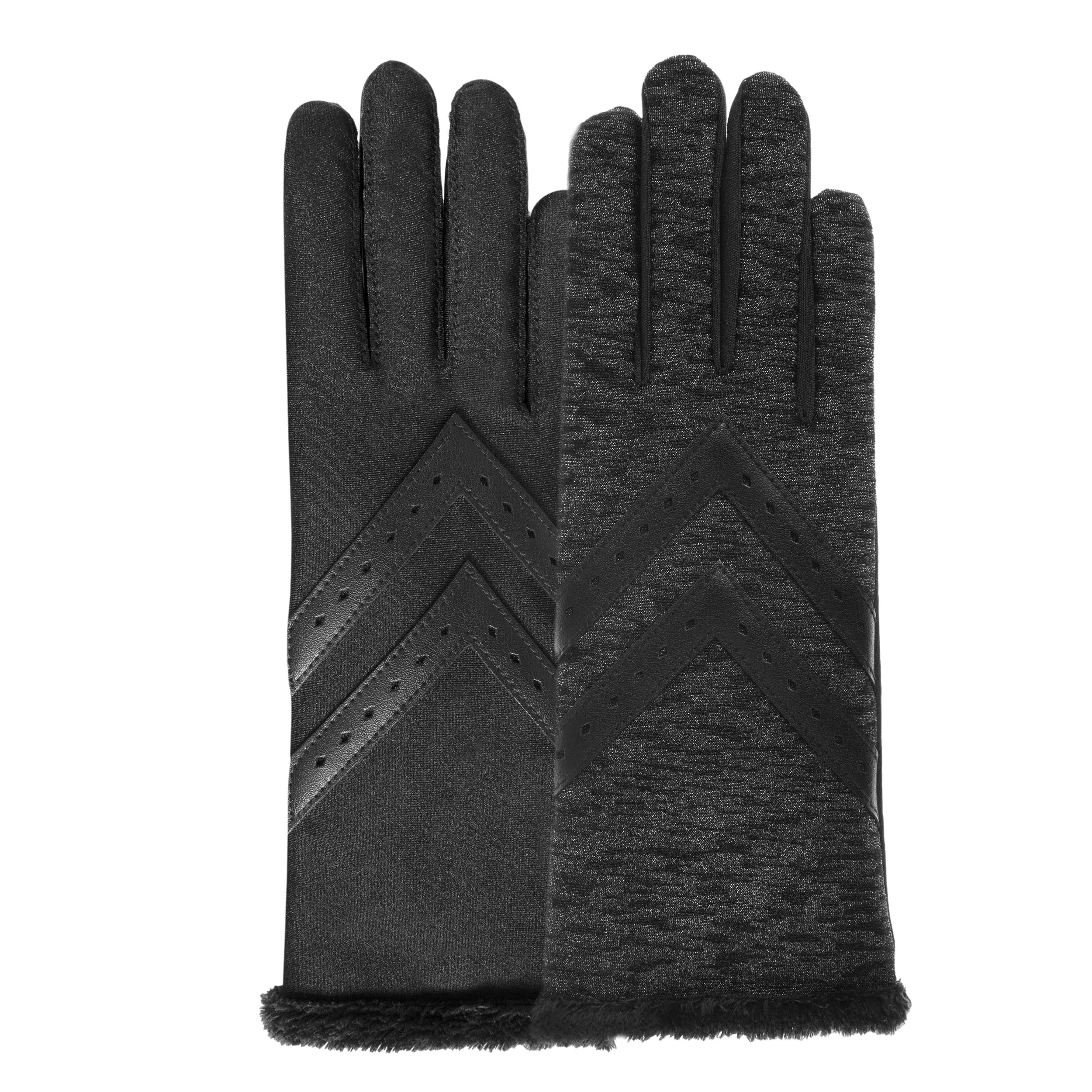 Gants Femme tissu recyclé  Noir doublé