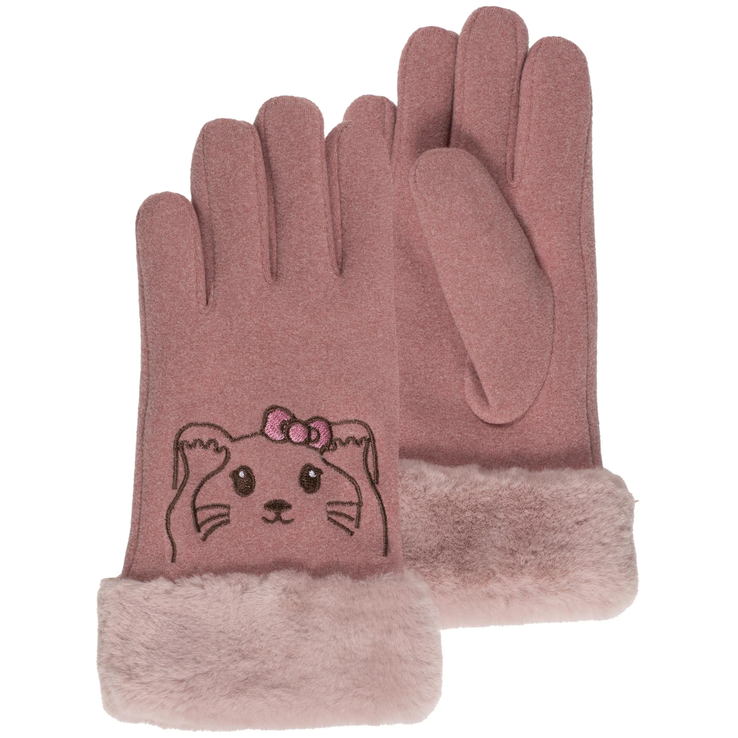 Gants Fille 6/8 ans Rose chat