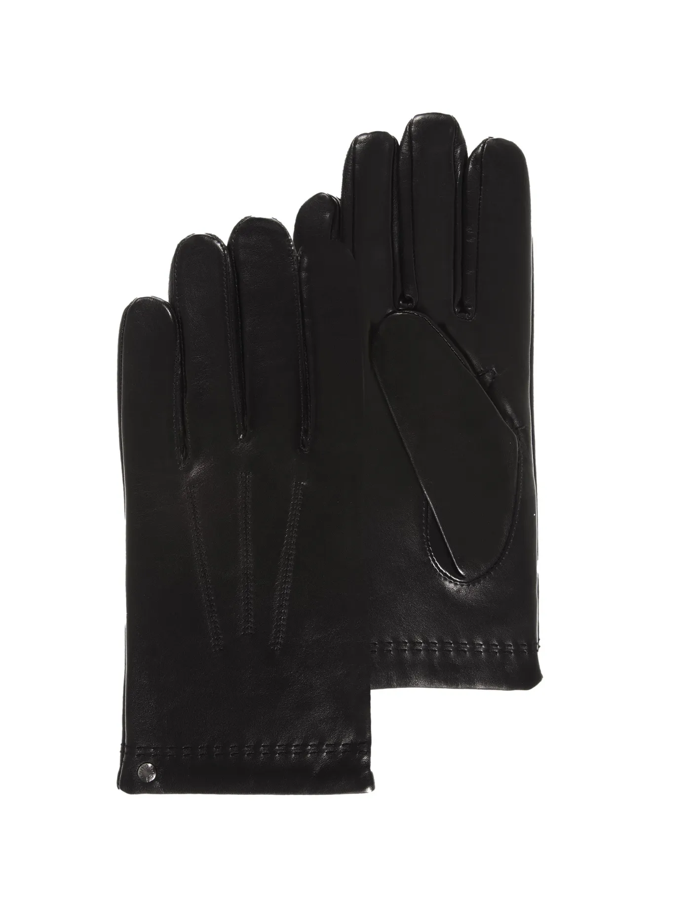 Gants Homme cuir/cachemire et soie Noir